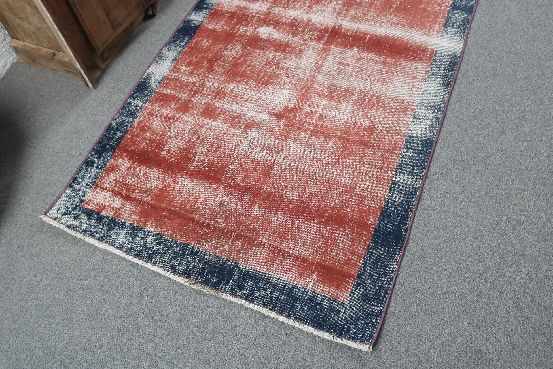 Vintage Rug, Turkish Rugs, Kitchen Rugs, Wool Rug, Red Neutral Rugs, Bedroom Rug, Rugs for Decorative, 3.3x6.6 ft Accent Rugs, Entry Rug