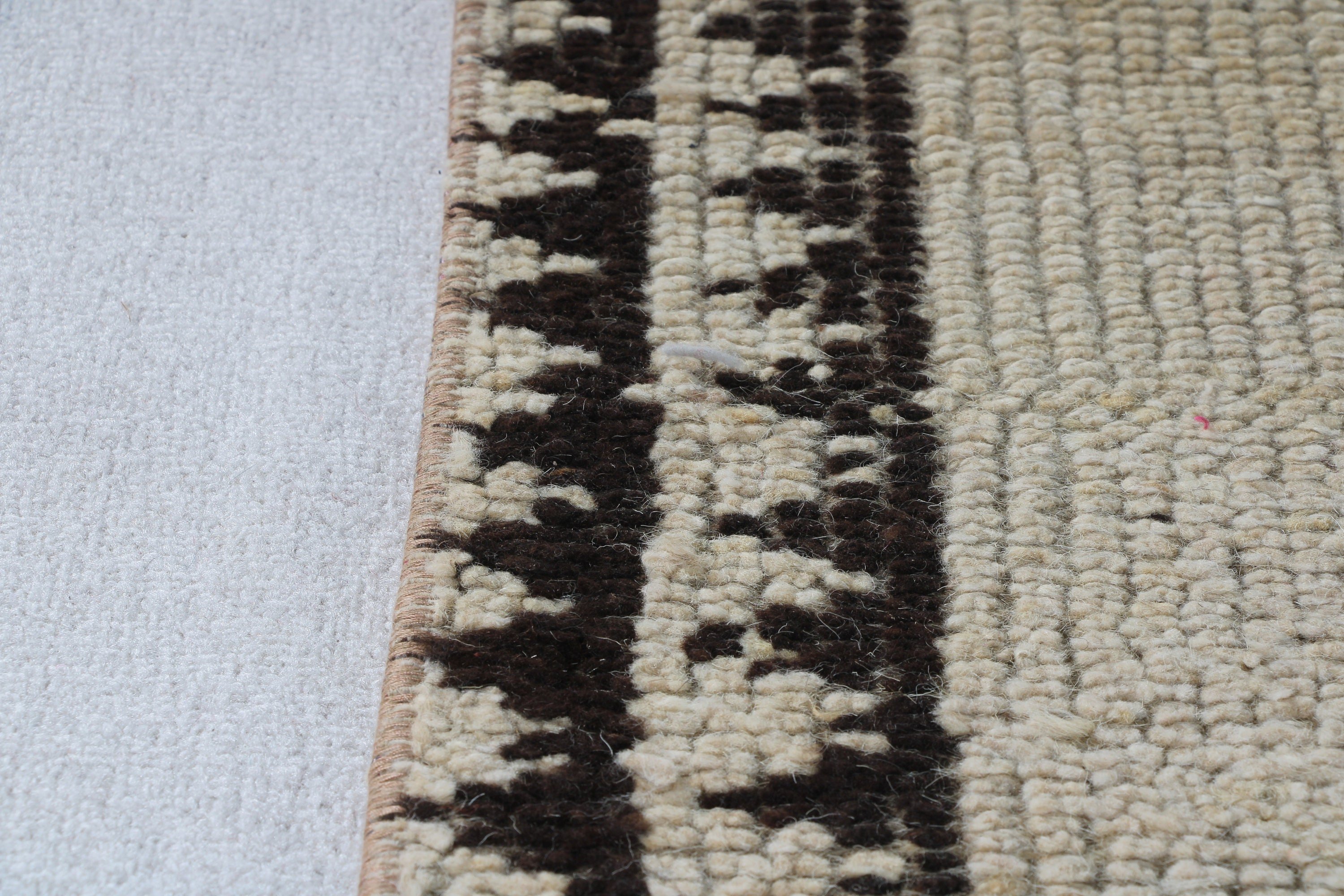 Beni Ourain Runner Rugs, 3.3x11.7 ft Runner Rugs, Neutral Rug, Vintage Rug, Brown Cool Rug, Rugs for Stair, Turkish Rugs, Handwoven Rugs