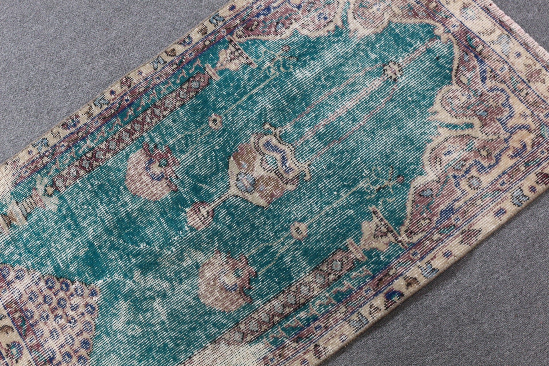 Vintage Rug, Antique Rug, Kitchen Rug, Rugs for Bedroom, Turkish Rugs, Bedroom Rugs, 2.4x4.1 ft Small Rug, Green Antique Rug, Entry Rugs