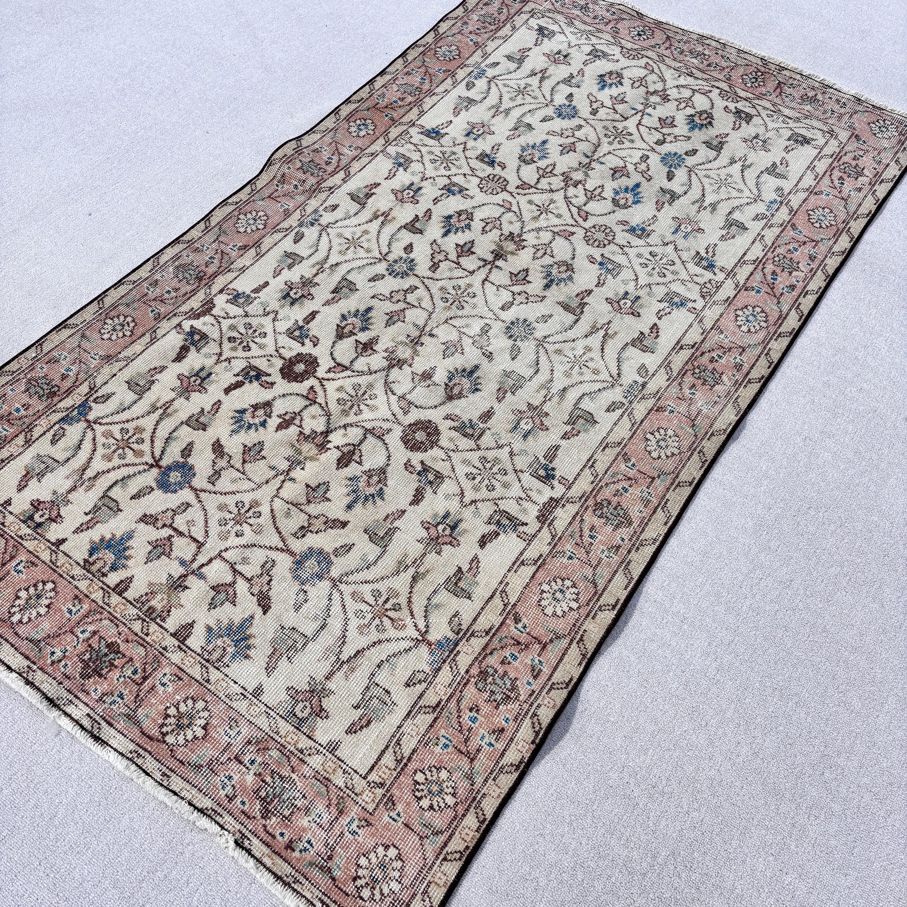 Boho Area Rugs, Turkish Rugs, Beige Cool Rug, Luxury Rugs, Rugs for Indoor, 3.6x6.8 ft Area Rugs, Vintage Rugs, Floor Rug