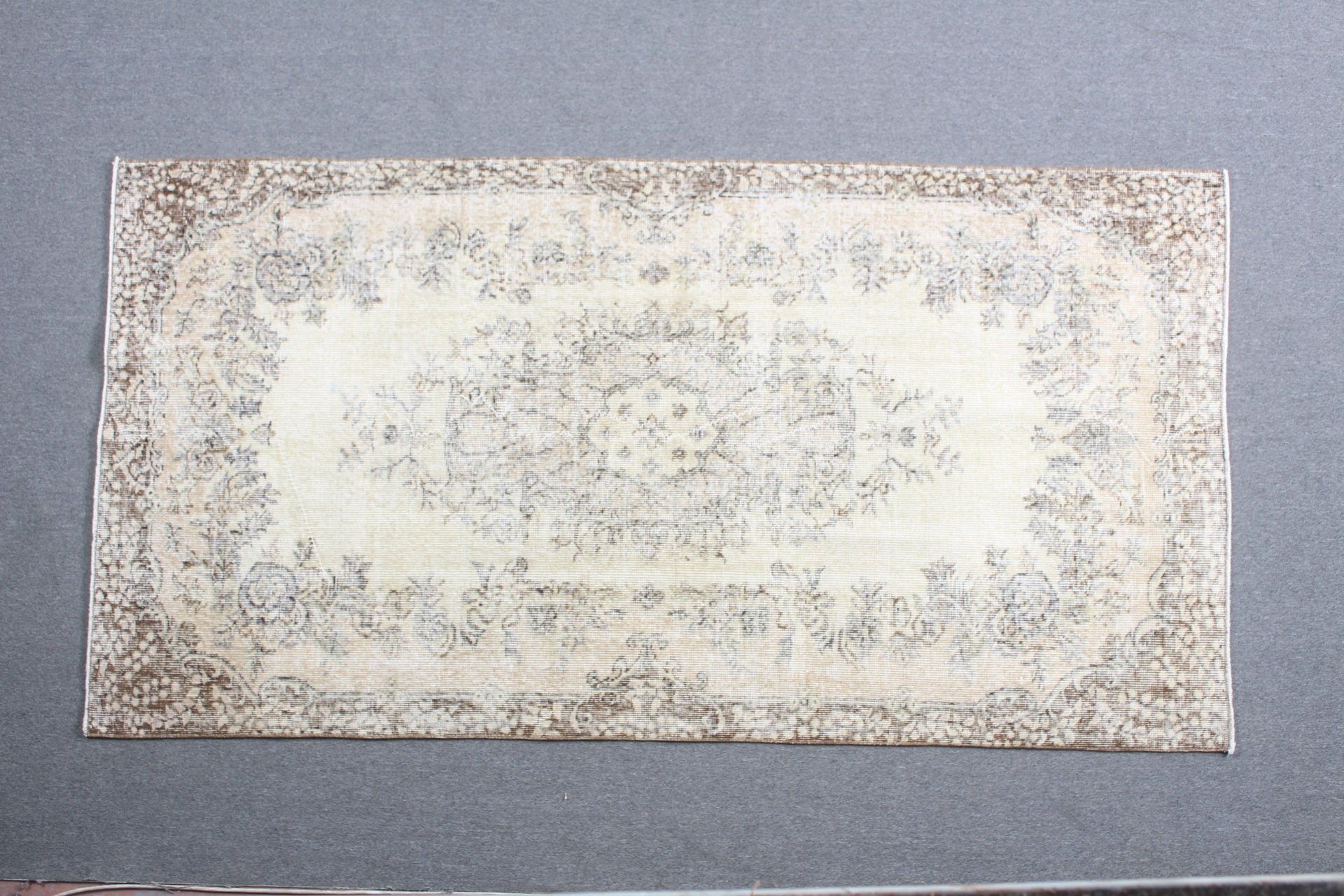 Turkish Rug, Office Rug, Bedroom Rugs, Indoor Rug, Beige Home Decor Rugs, Oriental Rug, 3.8x7.3 ft Area Rug, Vintage Rug, Home Decor Rug