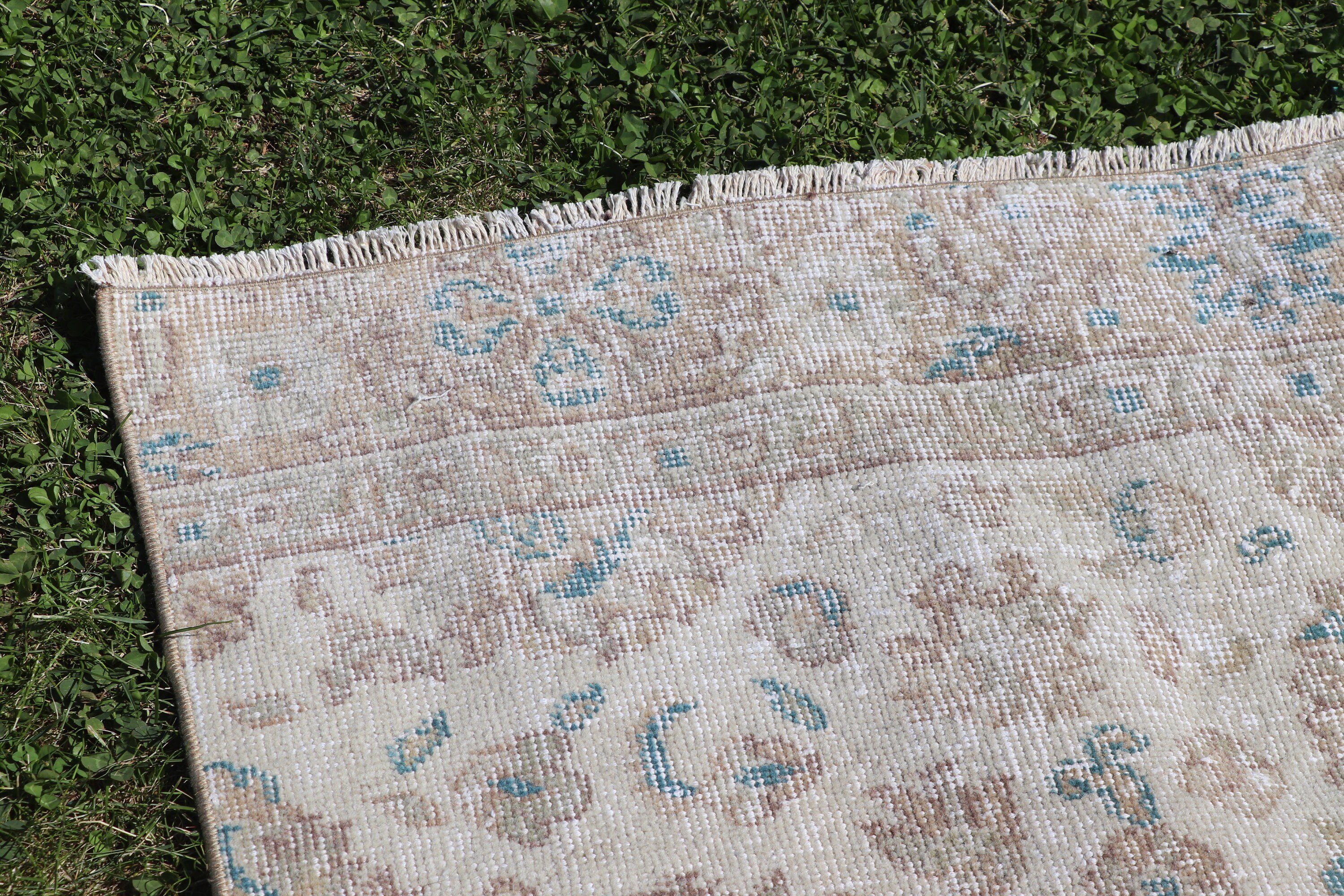 Accent için Halılar, Bej Mutfak Halıları, Nötr Halılar, Lüks Halılar, Vintage Halılar, Türk Halısı, Boho Accent Halı, 3,3x7,2 ft Accent Halı