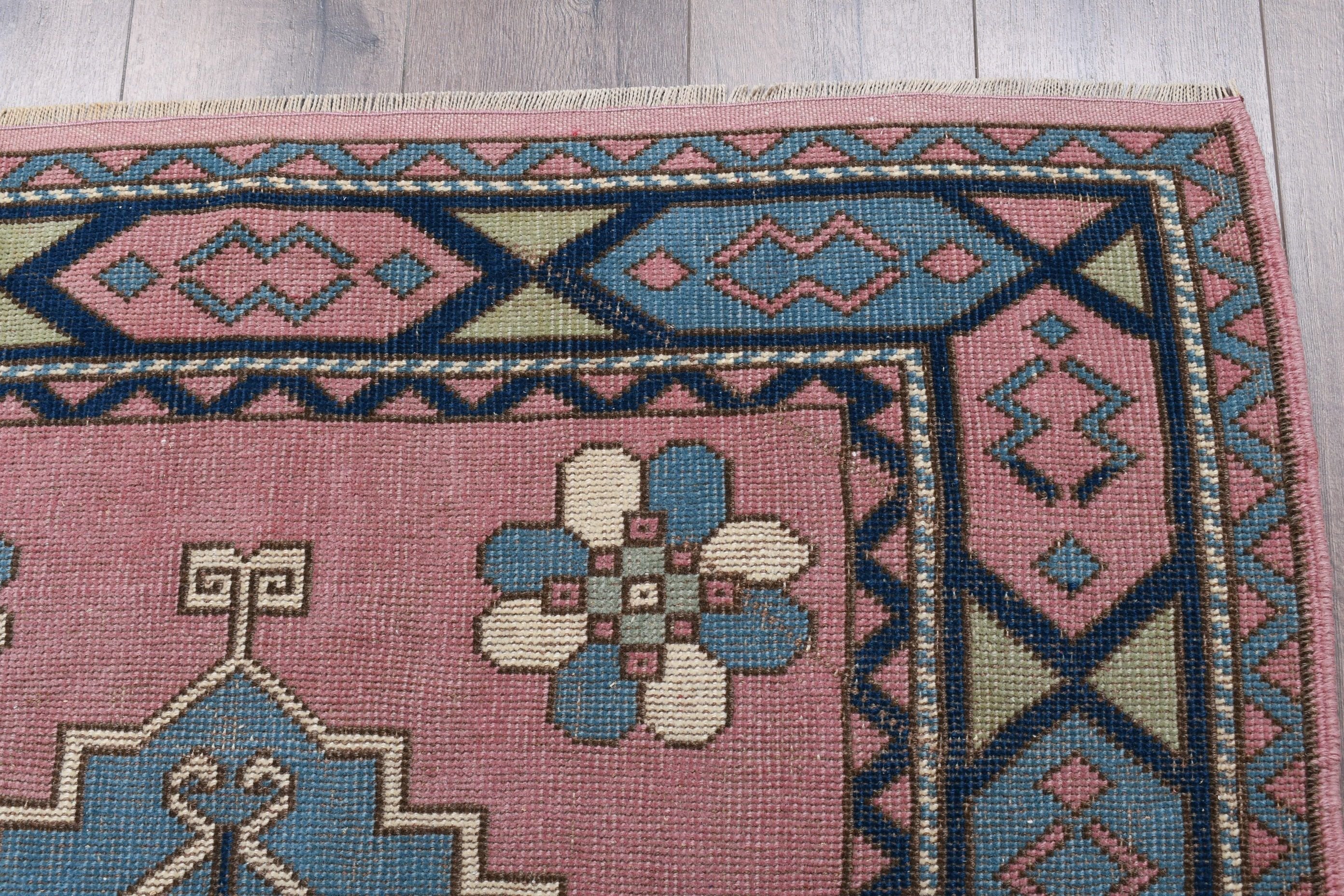 Vintage Rug, Pink Kitchen Rug, Anatolian Rug, 4.3x7 ft Area Rug, Bedroom Rugs, Hand Woven Rugs, Indoor Rugs, Rugs for Area, Turkish Rugs