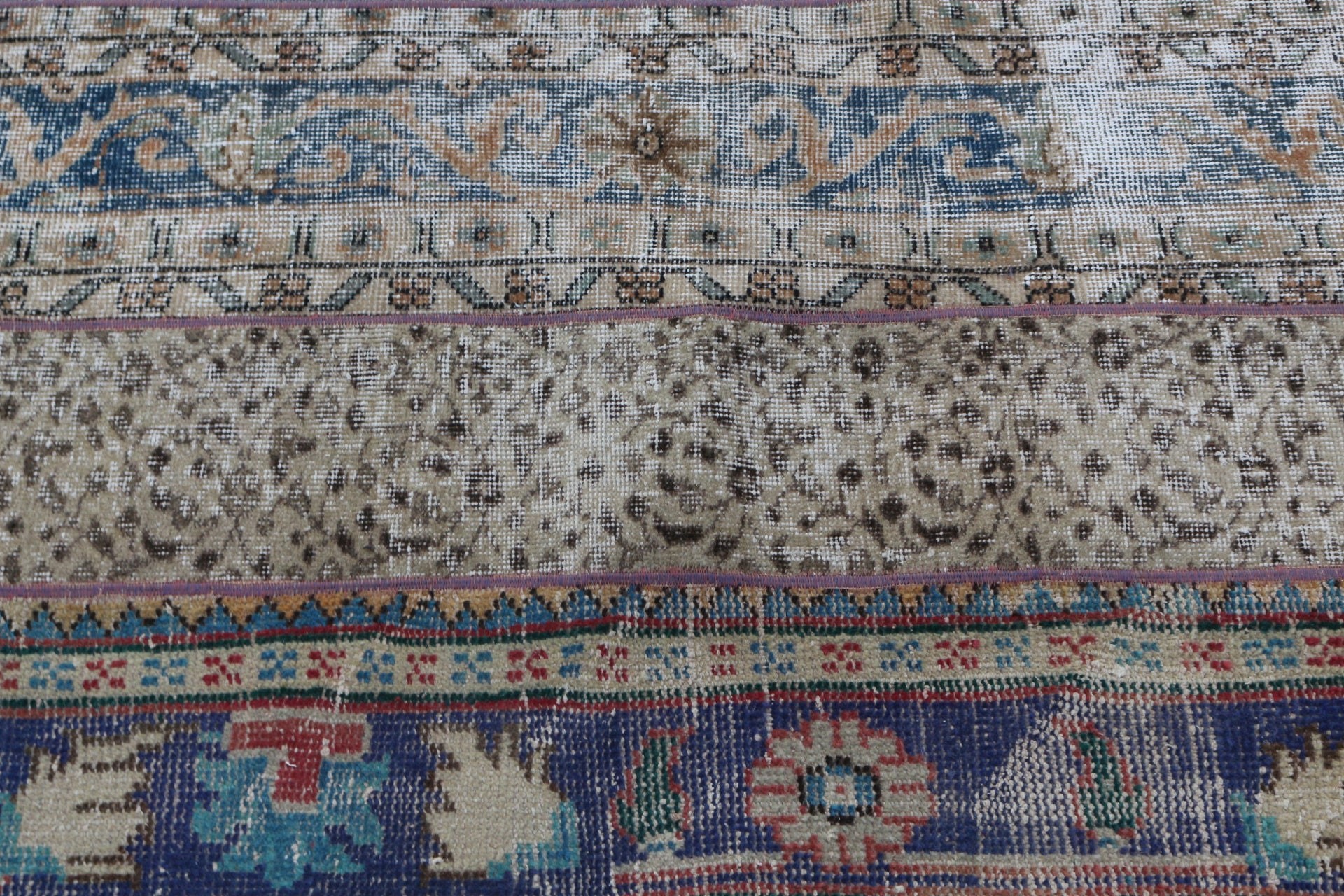 Blue Wool Rug, Floor Rug, Organic Rugs, Kitchen Rugs, 2.5x7.4 ft Runner Rug, Vintage Rug, Turkish Rug, Rugs for Corridor