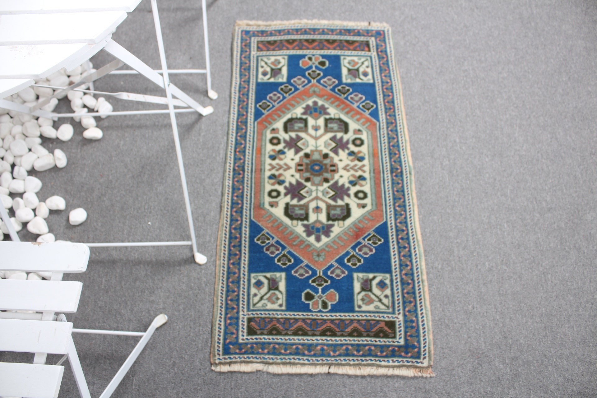 Rugs for Bathroom, Blue Floor Rug, Vintage Rug, Wall Hanging Rug, Kitchen Rug, Cool Rugs, Turkish Rugs, 1.6x3.3 ft Small Rugs, Wool Rugs