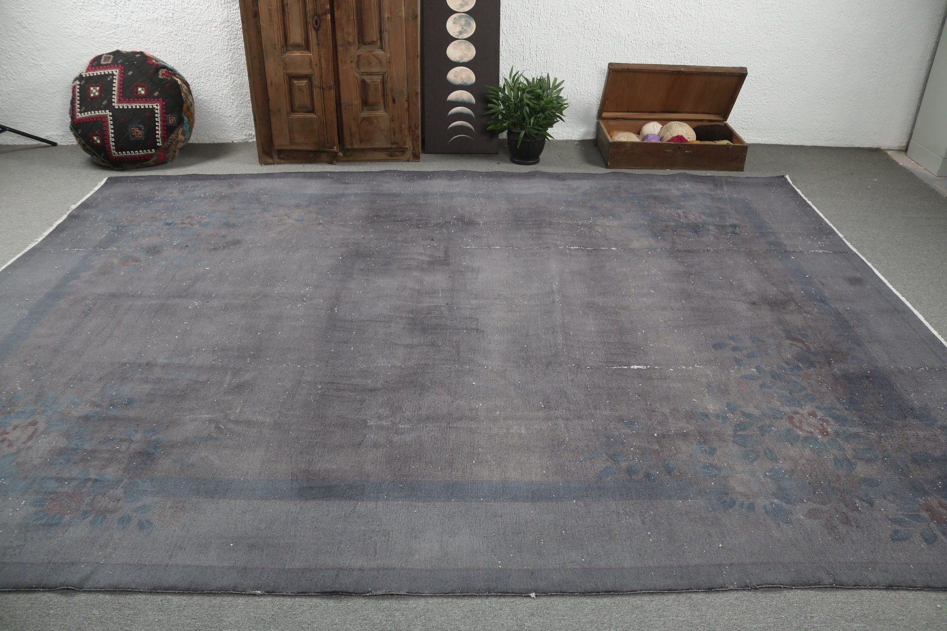 Gray Wool Rugs, Vintage Rug, Antique Rug, Dining Room Rugs, 8.7x11.6 ft Oversize Rug, Turkish Rugs, Oversize Vintage Rug, Oriental Rug