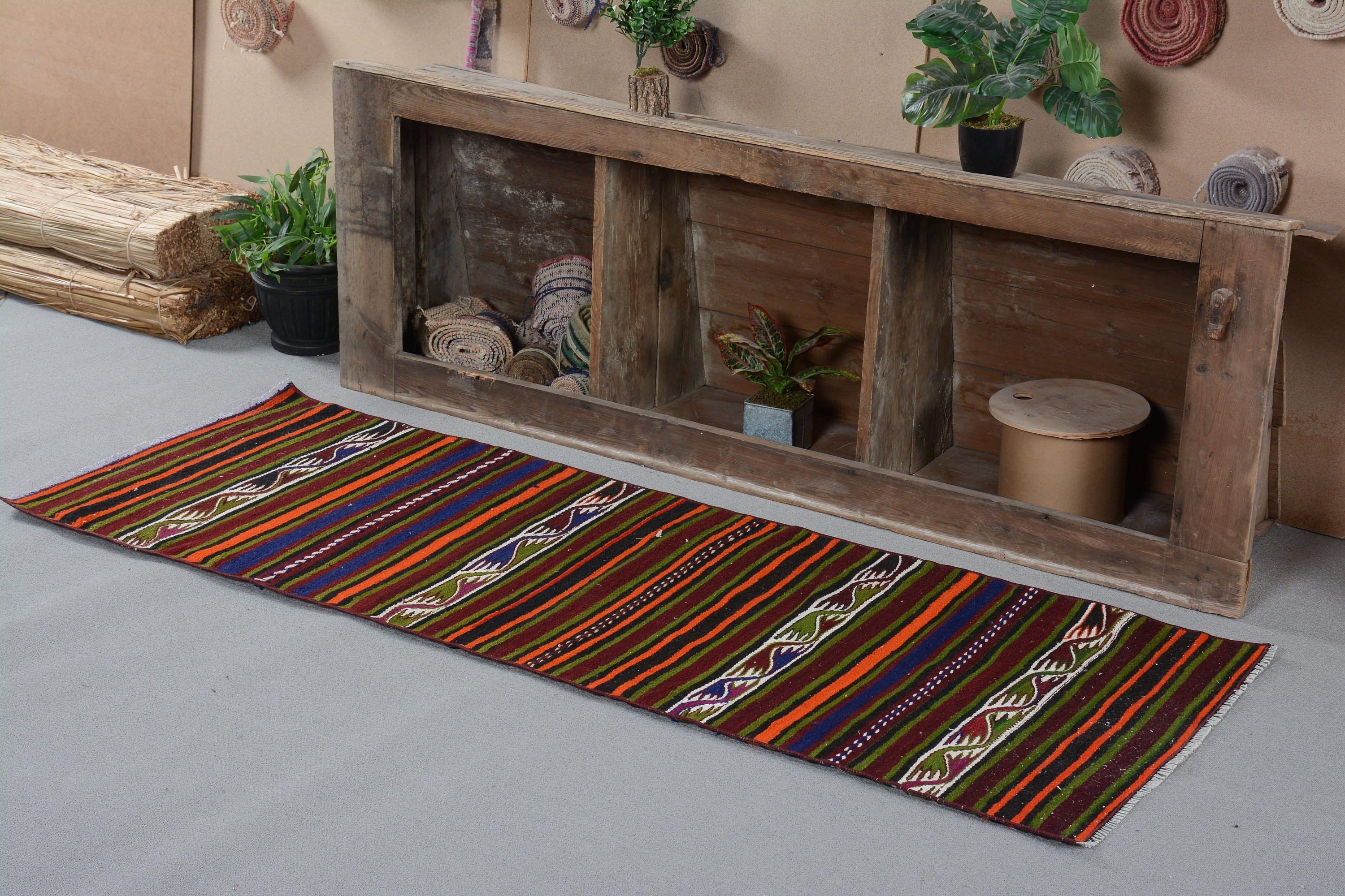 Türk Halıları, Merdiven Halısı, Fas Halıları, Turuncu Zemin Halısı, Vintage Halılar, Kilim, Koridor Halısı, 2.3x6.4 ft Runner Halıları, Ev Dekorasyonu Halısı