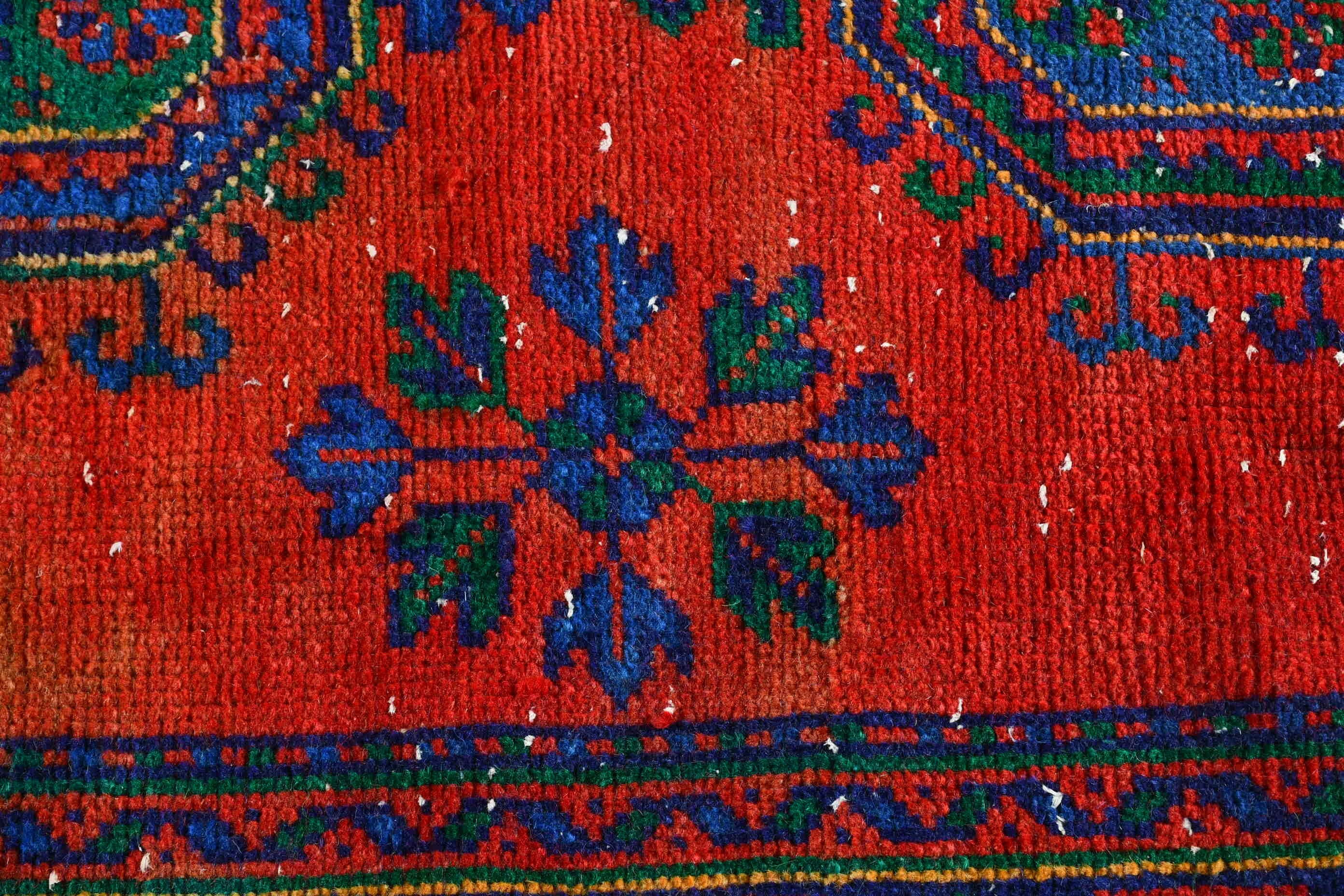 Koridor Halıları, Oushak Halıları, Vintage Halılar, 4,2x12,1 ft Runner Halısı, Türk Halıları, Estetik Halı, Kırmızı Oryantal Halı, Koridor Halısı