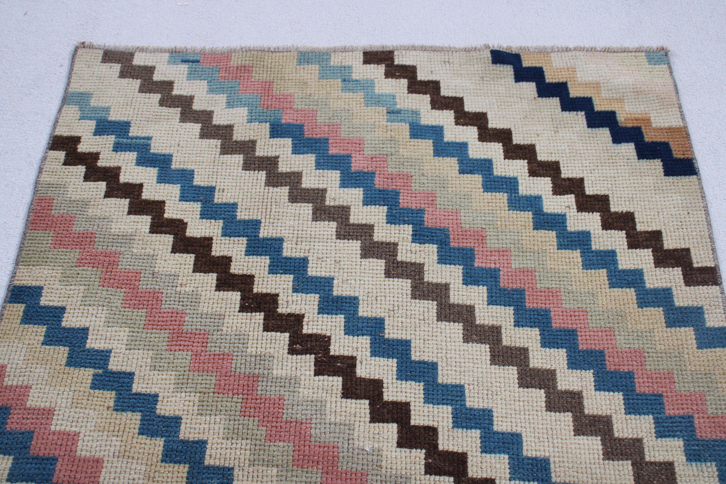 3.3x5.3 ft Accent Rugs, Entry Rug, Rainbow Bedroom Rugs, Vintage Rug, Flatweave Rug, Decorative Rugs, Turkish Rugs, Geometric Rugs