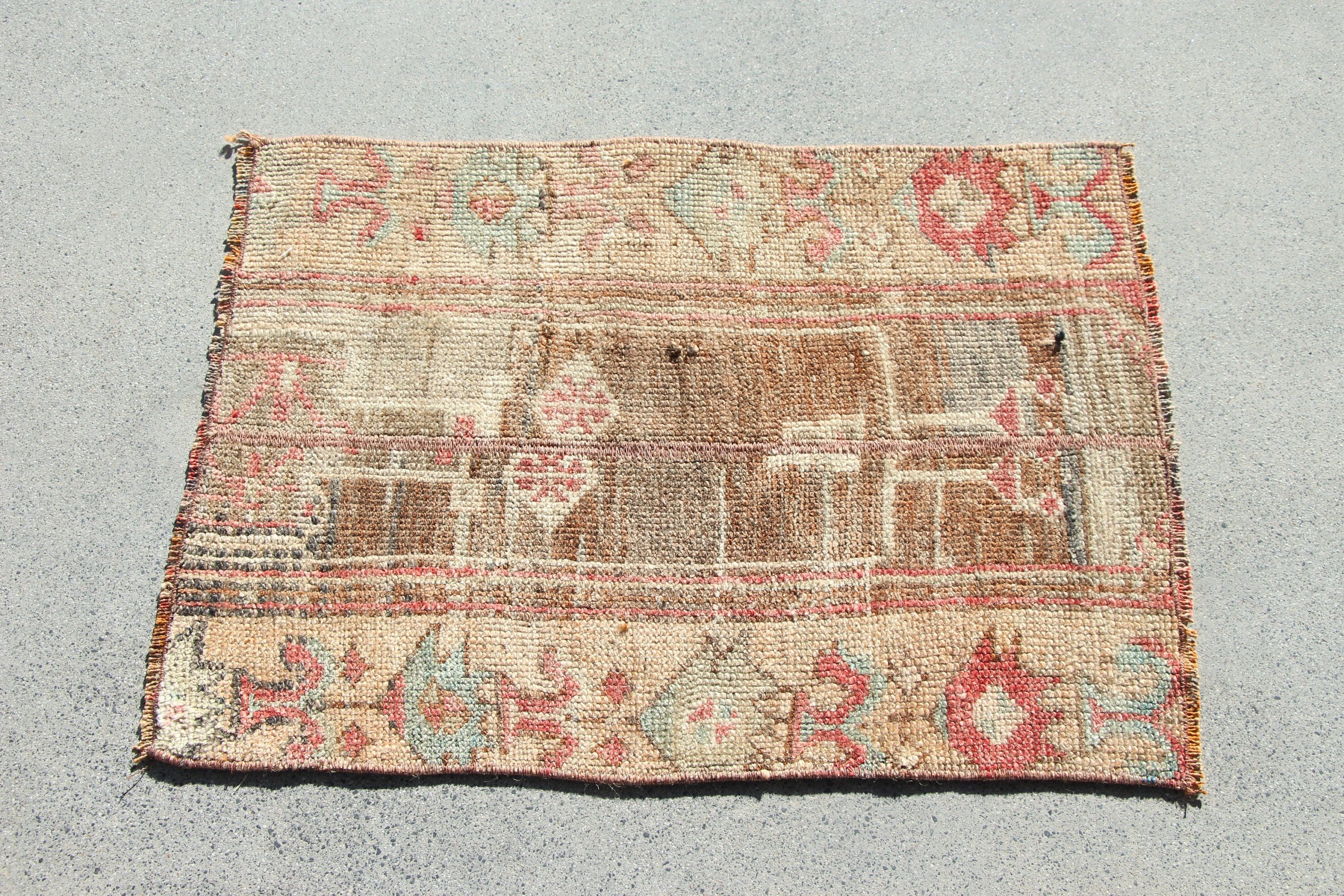 Brown Oriental Rugs, Car Mat Rug, Antique Rug, Wall Hanging Rug, Vintage Rugs, Turkish Rug, Retro Rug, 1.6x2.2 ft Small Rugs