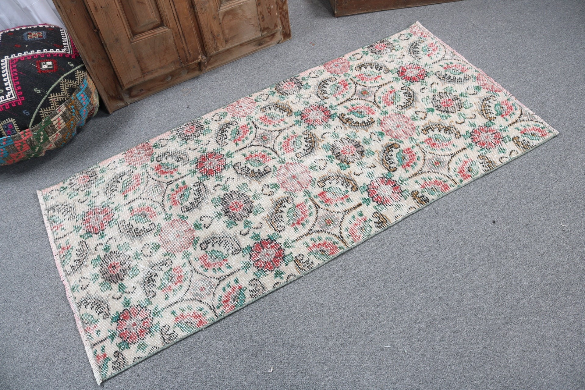 Kapı Paspas Halısı, Araba Paspas Halıları, Oryantal Halılar, El Dokuma Halı, 2,6x5,5 ft Küçük Halı, Giriş Halıları, Bej Soğuk Halı, Vintage Halılar, Türk Halısı