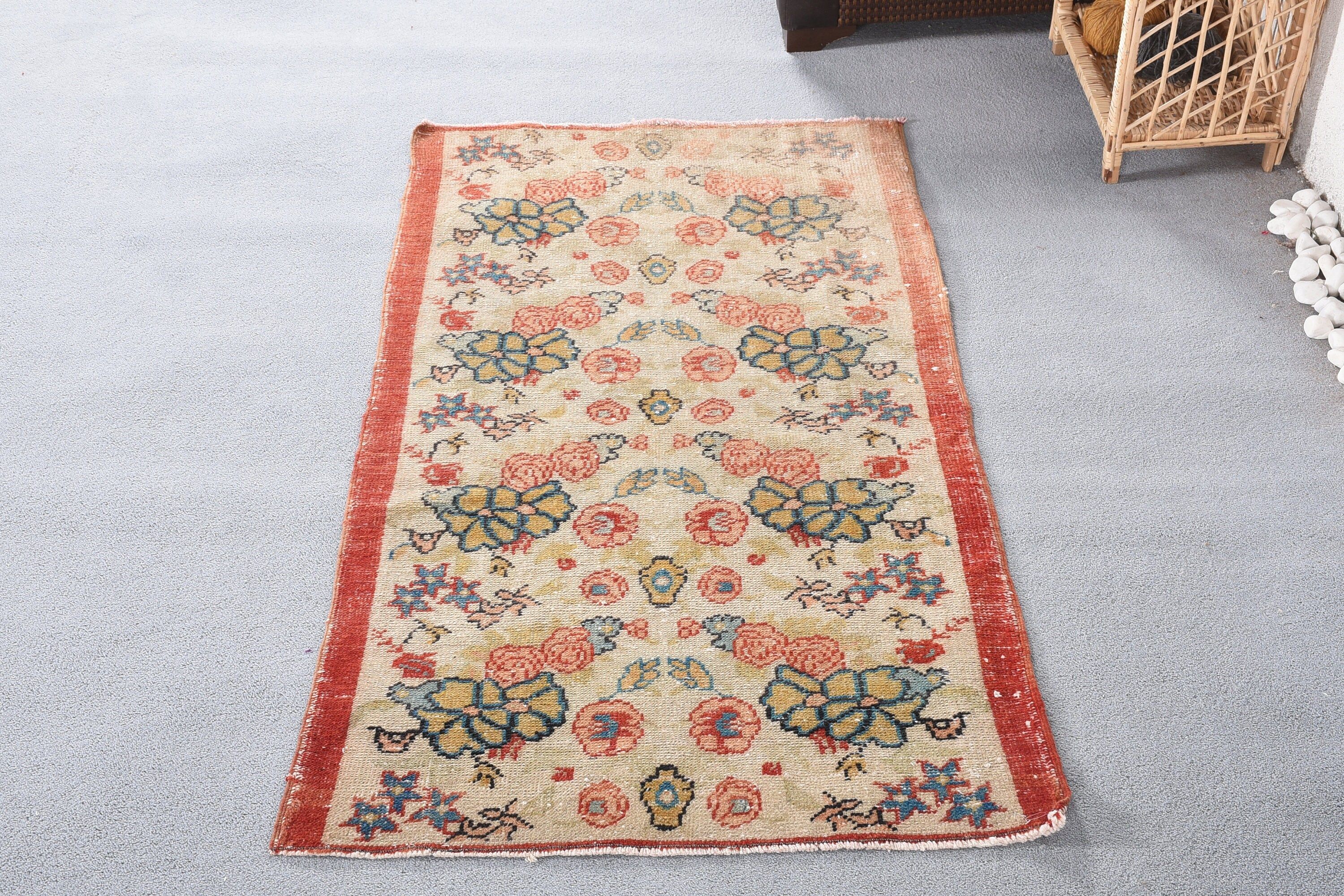 Rugs for Entry, Turkish Rug, Old Rug, Wool Rug, Red Anatolian Rugs, Floor Rug, Entry Rugs, 2.9x5.5 ft Accent Rug, Bedroom Rug, Vintage Rug