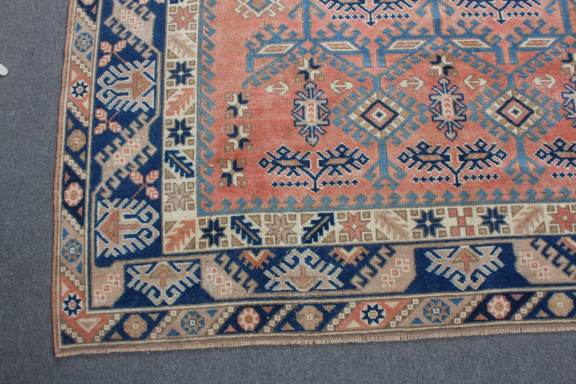 Pembe Oryantal Halı, Vintage Halı, Salon Halıları, Ev Dekorasyonu Halısı, Yatak Odası Halısı, Salon Halıları, 6.3x8.8 ft Büyük Halı, Oushak Halısı, Türk Halıları