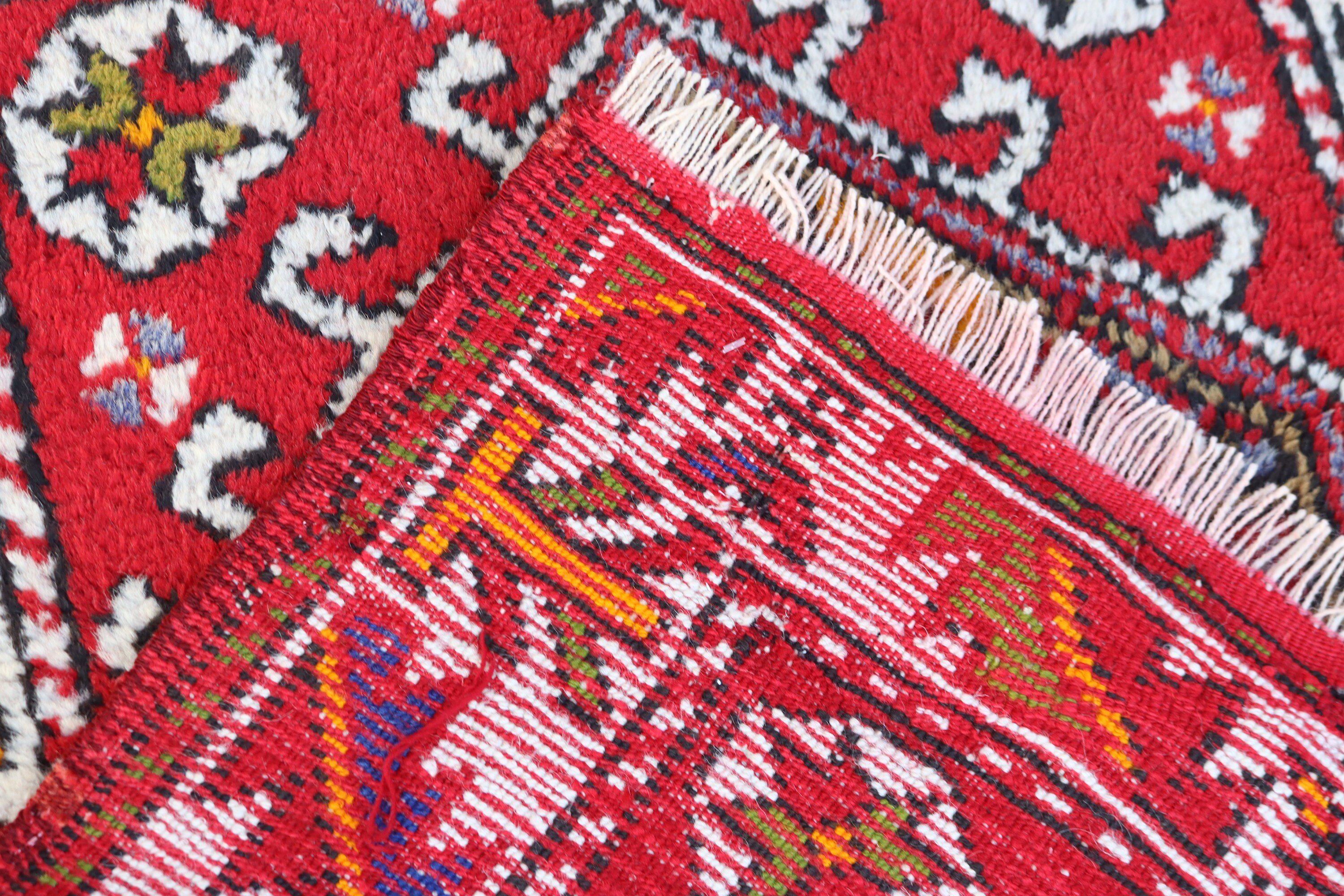 Ethnic Rug, Entry Rugs, Small Vintage Rugs, 2.5x3.3 ft Small Rugs, Vintage Rugs, Turkish Rug, Red Home Decor Rug, Oriental Rugs, Boho Rugs