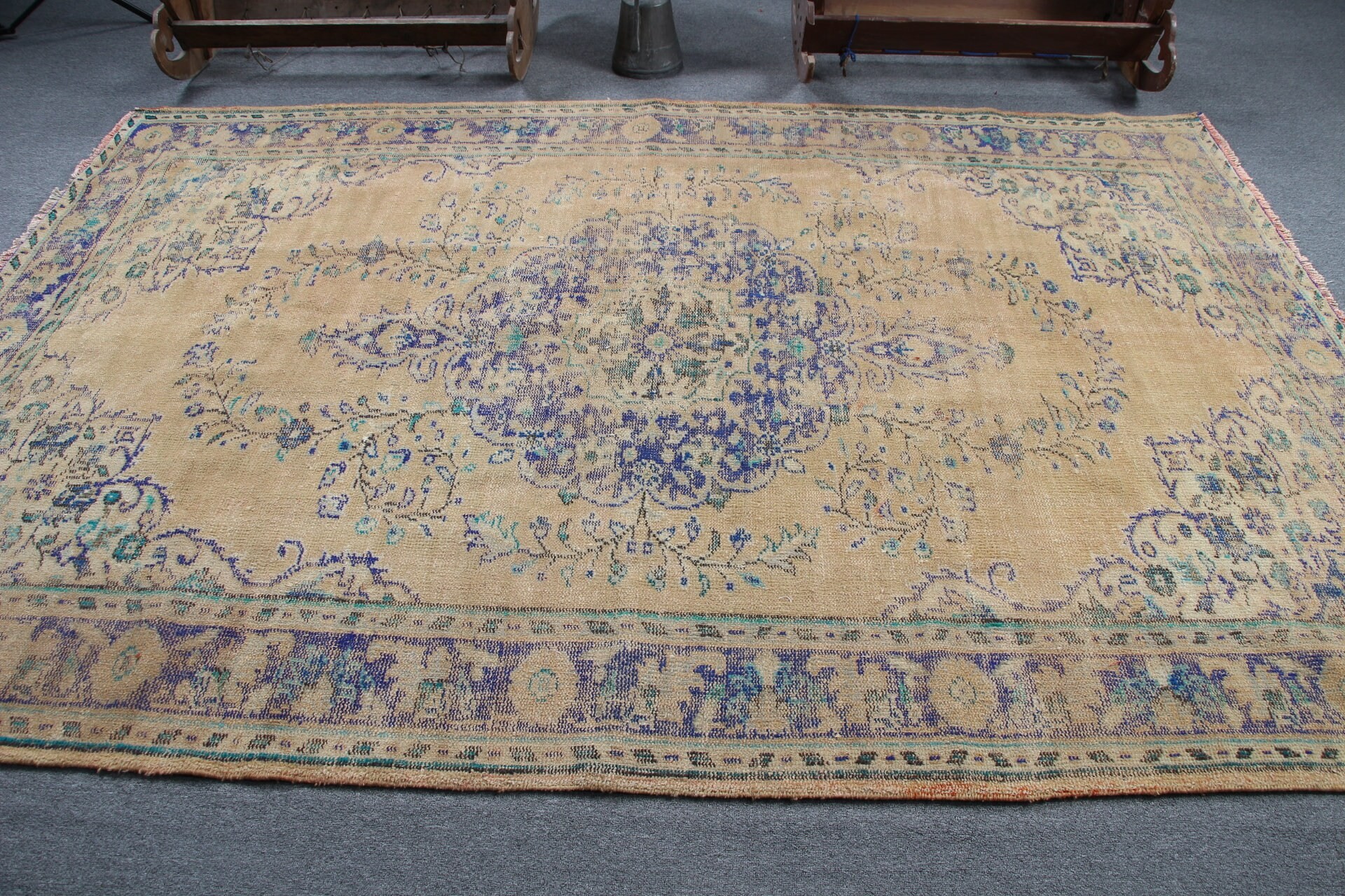 Moroccan Rugs, Salon Rug, Bright Rug, 6.4x9.4 ft Large Rugs, Brown Antique Rugs, Vintage Rug, Turkish Rug, Home Decor Rugs, Dining Room Rug