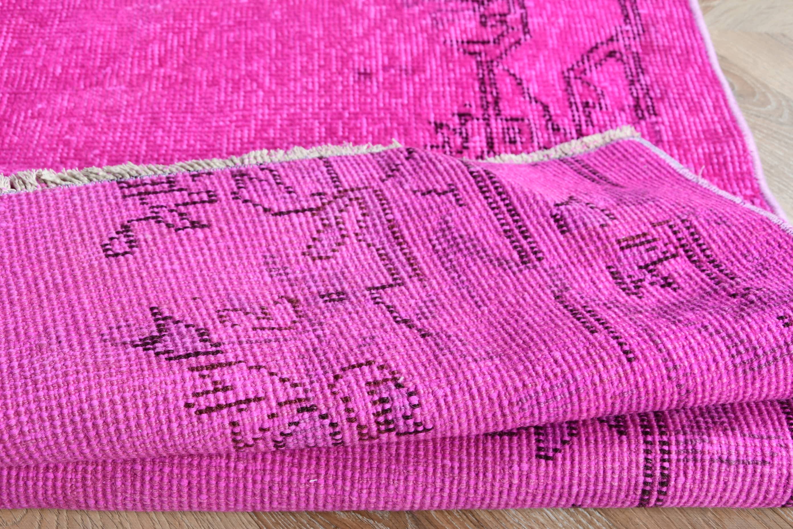 Wool Rug, Rugs for Door Mat, Nursery Rug, Bedroom Rug, 2.6x5.2 ft Small Rug, Turkish Rugs, Boho Rug, Vintage Rugs, Pink Wool Rugs, Bath Rug