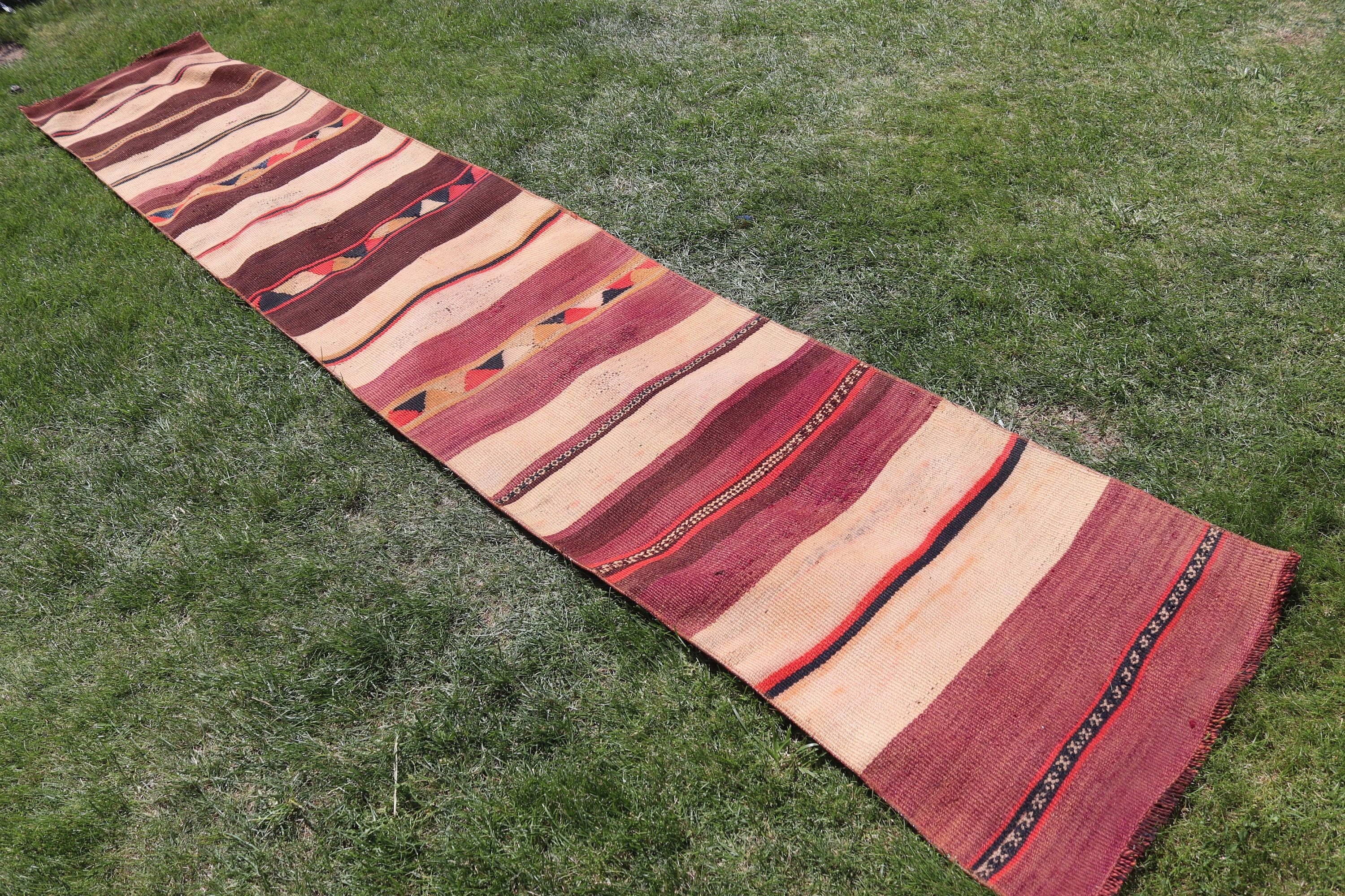 Türk Halıları, Ev Dekorasyonu Halısı, Kilim, Vintage Halı, Vintage Runner Halısı, Nötr Halılar, El Yapımı Halı, 2.1x12.7 ft Runner Halısı, Bej Lüks Halılar