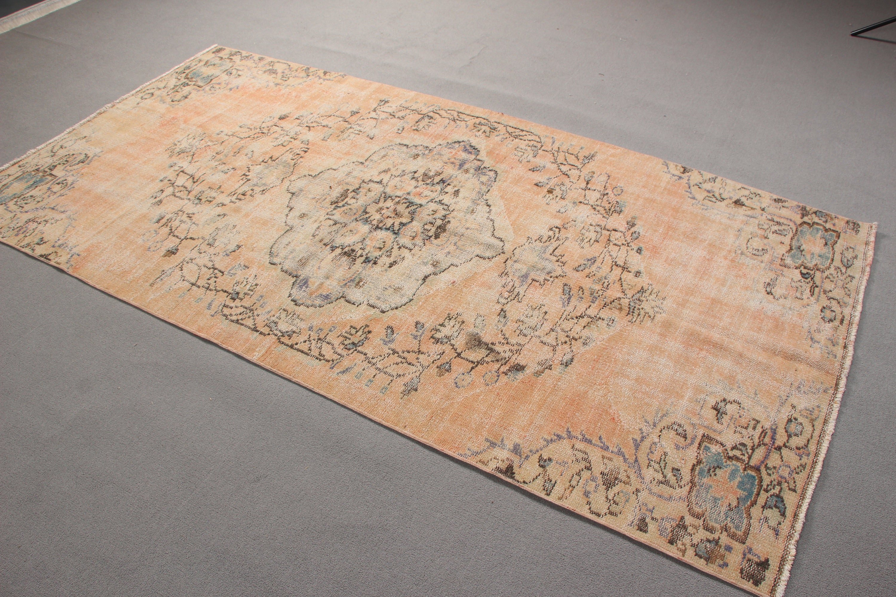 Boho Area Rugs, Orange Neutral Rug, Artistic Rug, Oriental Rug, 4.3x8.3 ft Area Rugs, Oushak Area Rug, Cool Rug, Vintage Rugs, Turkish Rug