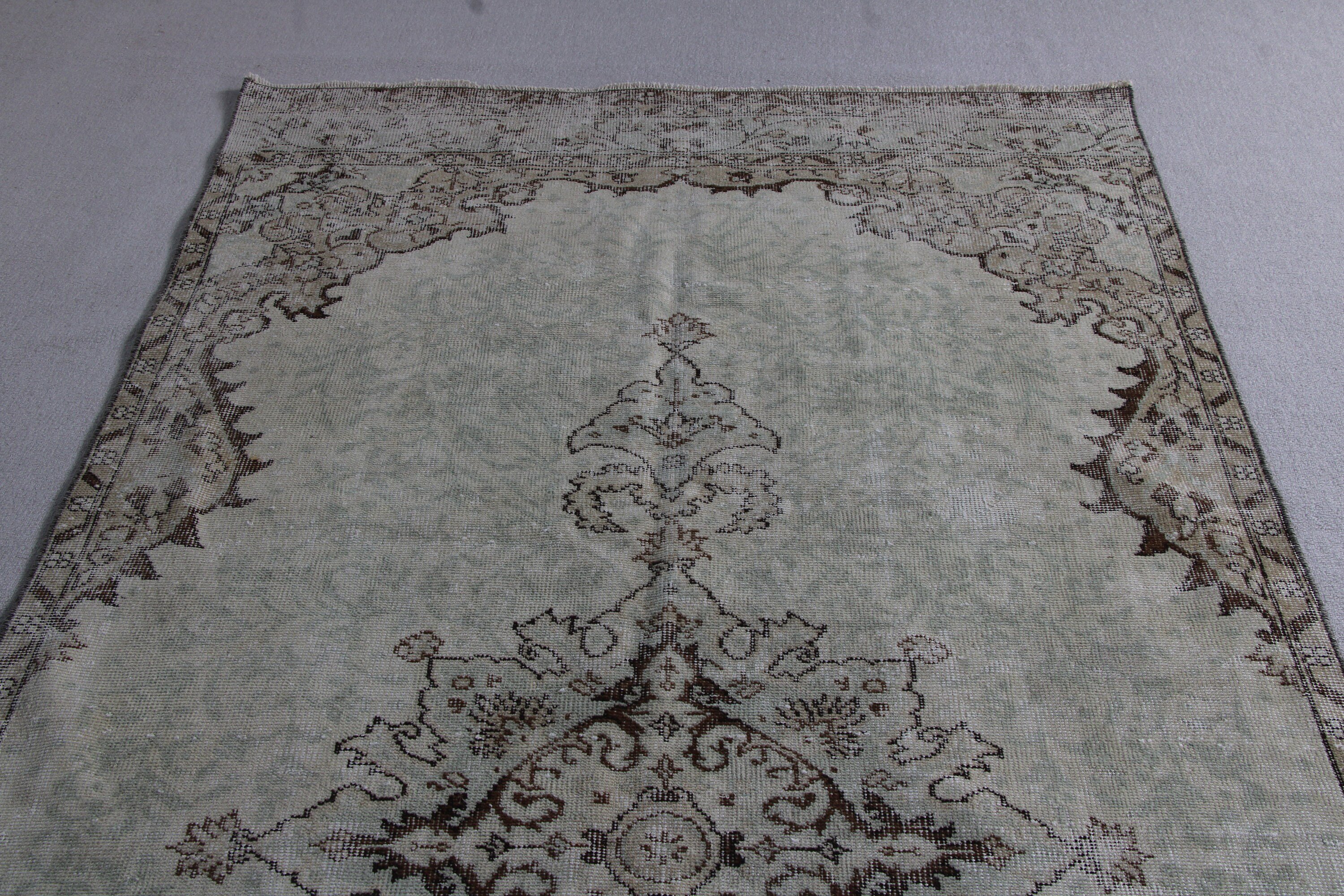 Geometrik Halı, Yatak Odası Halısı, Oturma Odası Halısı, 4.7x9.7 ft Büyük Halılar, Vintage Halılar, Aztek Halısı, Türk Halısı, Kahverengi Fas Halısı, Fas Halıları