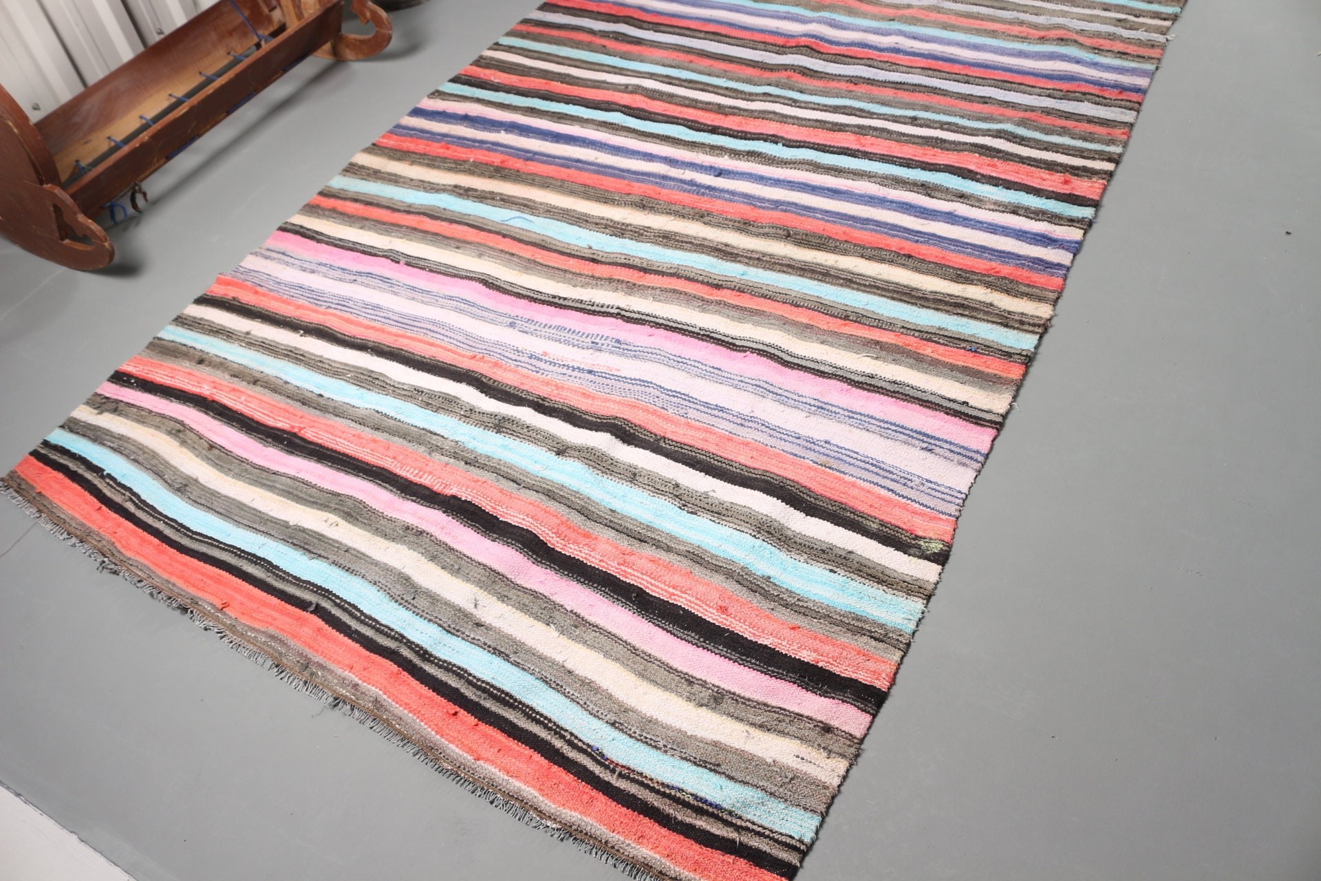 Yemek odası Kilim, Antik Kilim, Yatak odası Kilim, Nostaljik Kilim, Mavi Yatak odası Kilim, Yemek odası Kilim, 160x384 cm Salon Kilim