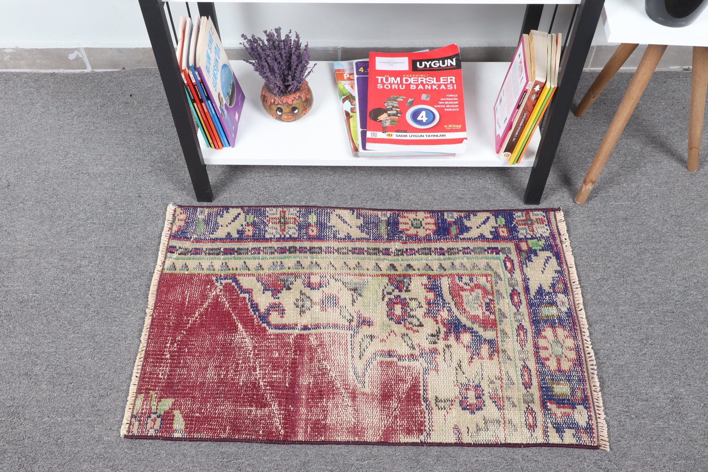 Purple Oriental Rug, Turkish Rug, Antique Rugs, Kitchen Rugs, 1.6x2.6 ft Small Rugs, Wall Hanging Rug, Vintage Rug, Home Decor Rugs