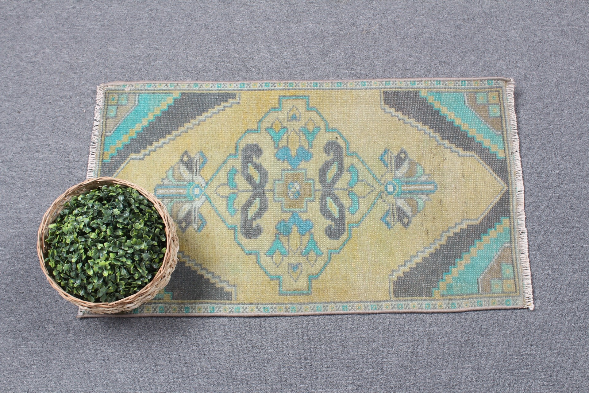 Green Moroccan Rug, Anatolian Rug, Vintage Rug, Entry Rugs, Rugs for Car Mat, Cool Rugs, Turkish Rugs, 1.6x2.7 ft Small Rug, Nursery Rug