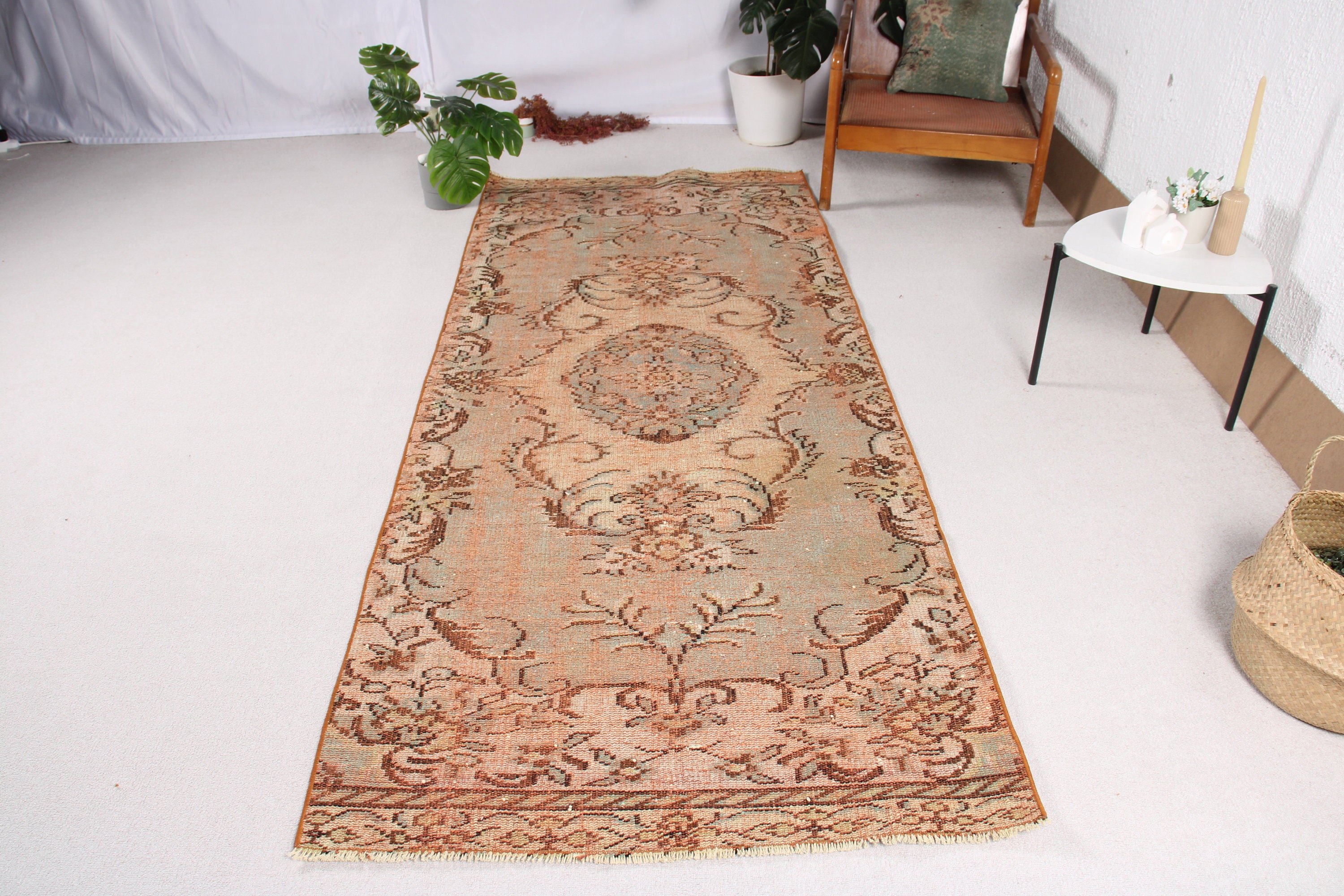 Modern Rug, Brown Bedroom Rug, Turkish Rug, Living Room Rugs, 3.5x8.6 ft Area Rugs, Vintage Rug, Exotic Rug, Oushak Area Rug, Oriental Rugs