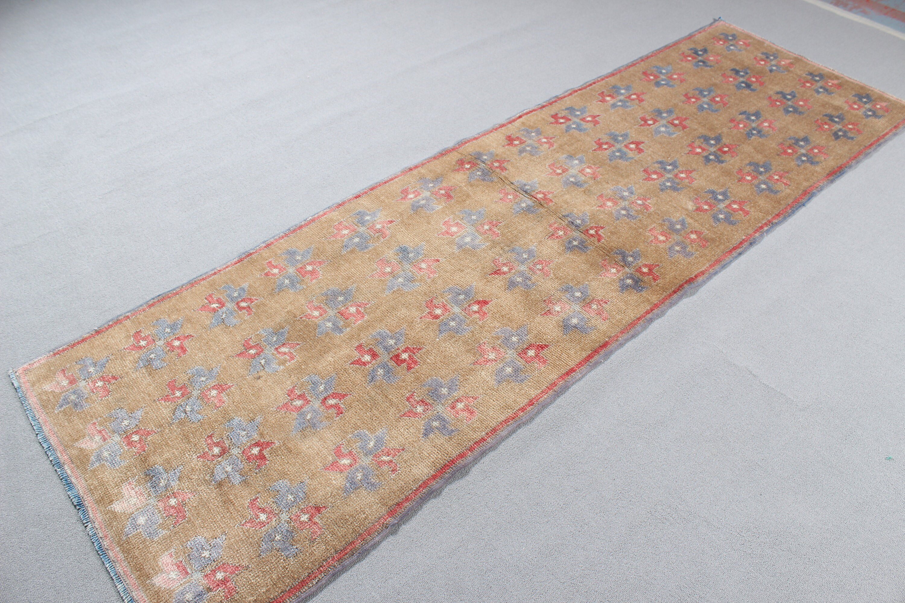 Yün Halı, Vintage Halılar, Türk Halısı, Beni Ourain Runner Halıları, 2,9x9,2 ft Runner Halısı, Mutfak Halısı, Açıklama Halıları, Mavi Antika Halılar