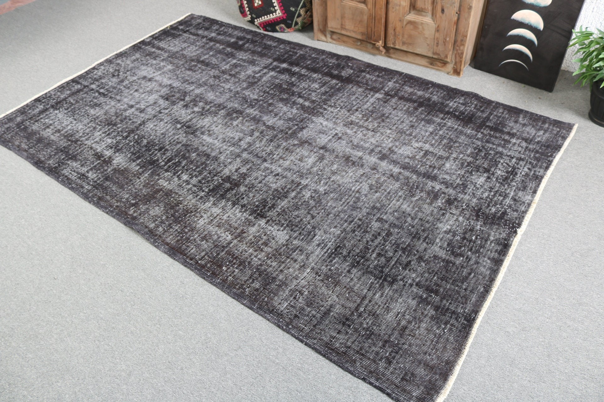 Gray Handwoven Rug, Floor Rug, Vintage Rug, Aztec Rugs, Kitchen Rugs, Turkish Rugs, Home Decor Rugs, Rugs for Bedroom, 4.9x7.9 ft Area Rugs