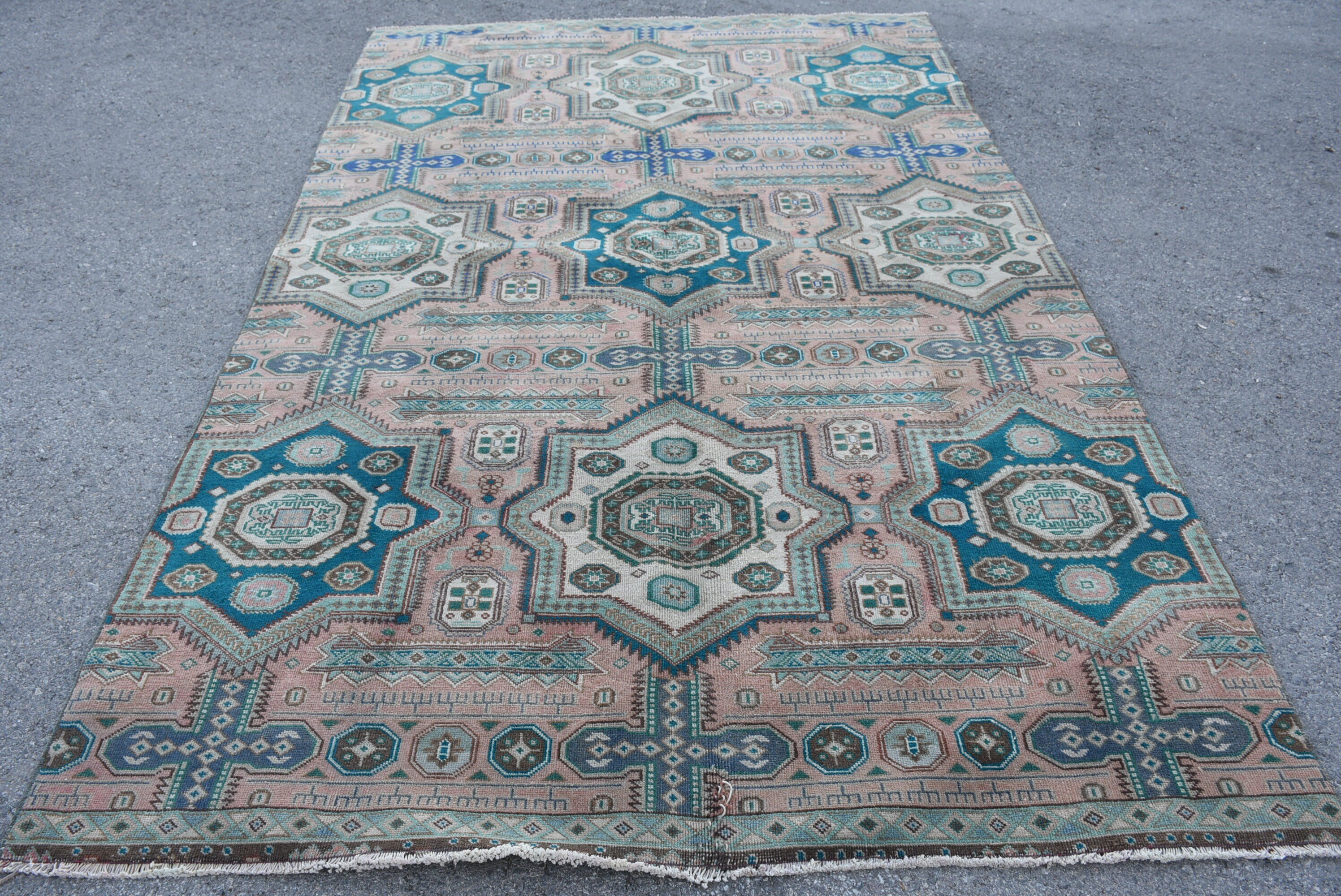 Türk Halıları, 6x9.4 ft Büyük Halılar, Yemek Odası Halıları, Vintage Halı, Oturma Odası Halıları, Pembe Mutfak Halıları, Anadolu Halısı, Yatak Odası Halıları