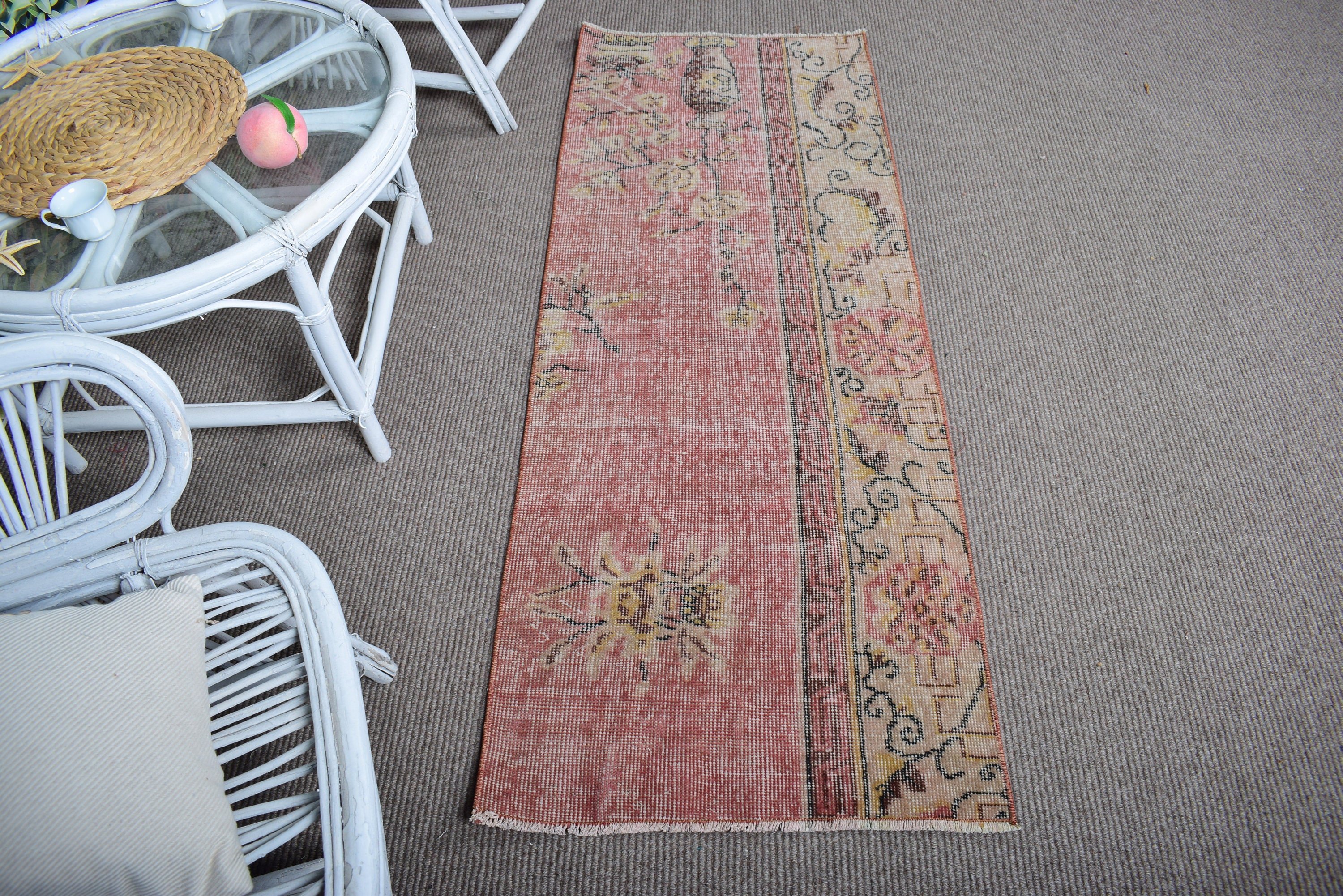 Koridor Halıları, 2x5,3 ft Yolluk Halıları, Vintage Yolluk Halıları, El Dokuma Halı, Tribal Halı, Vintage Halılar, Lüks Halı, Kırmızı Antika Halı, Türk Halısı