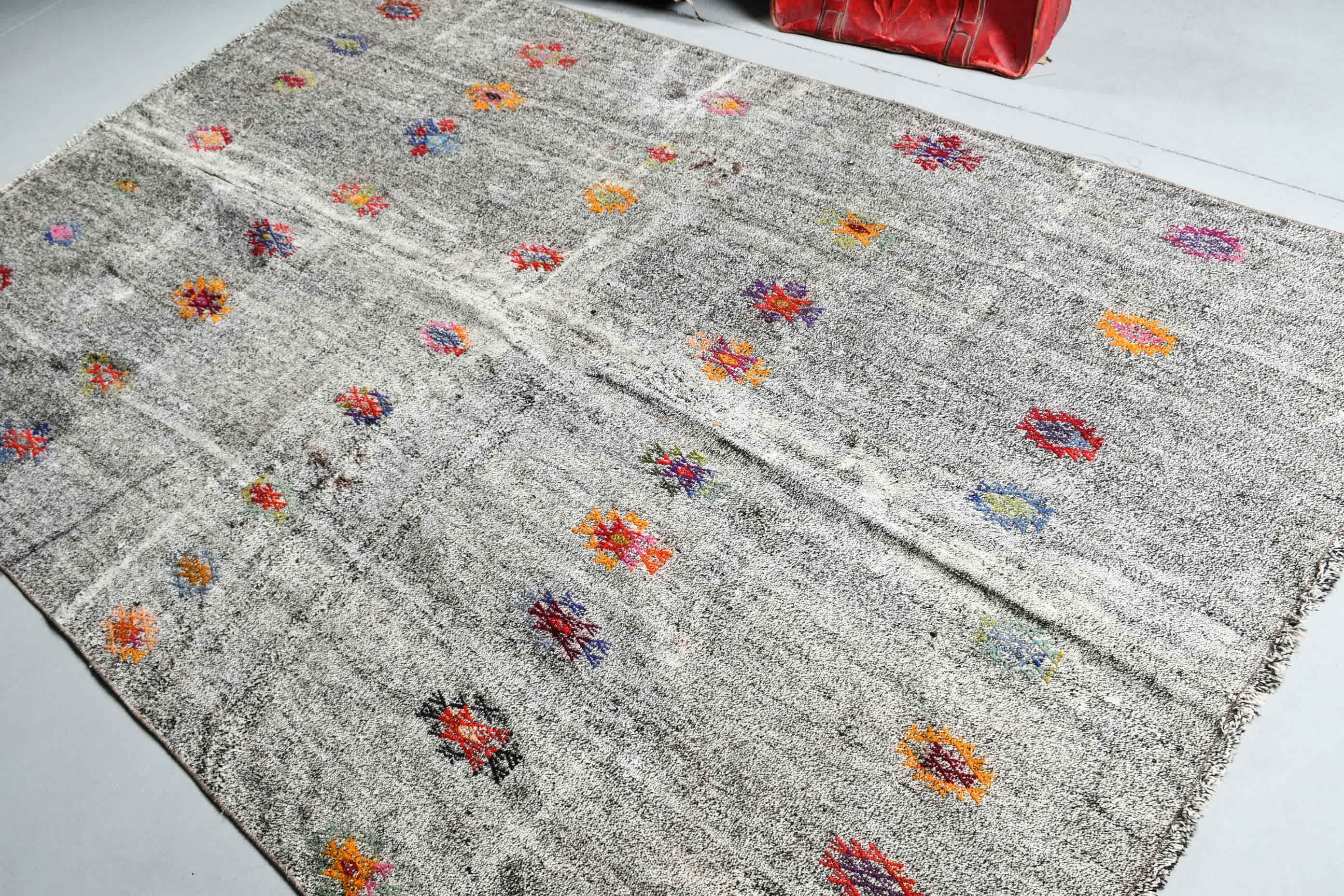 Salon Rug, Turkish Rug, Beige Bedroom Rugs, Rugs for Living Room, Cool Rugs, Anatolian Rugs, Vintage Rug, Kilim, 6.1x9.5 ft Large Rugs