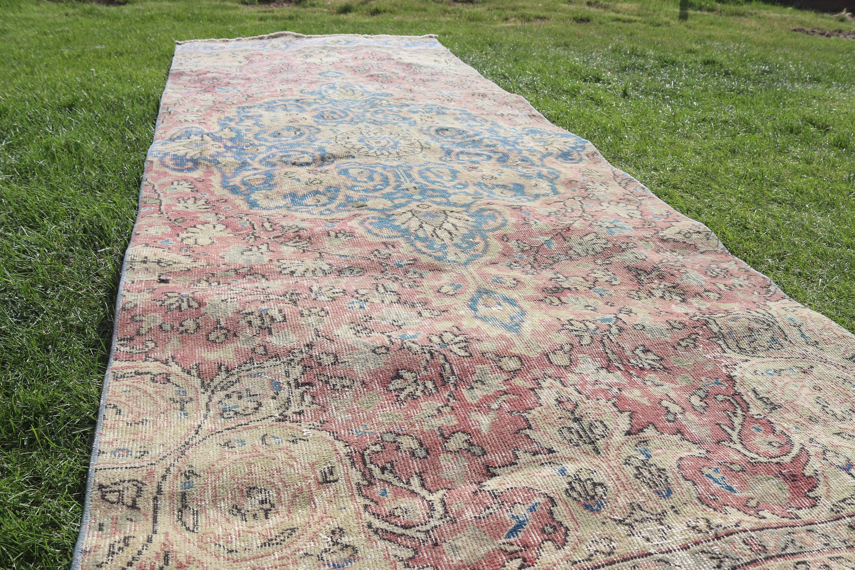 Koridor Halıları, Lüks Halı, Oushak Halı, Koşucu Halıları, Sanatsal Halılar, Türk Halısı, Bej Oushak Halısı, Vintage Halı, 3,9x10,5 ft Koşucu Halısı