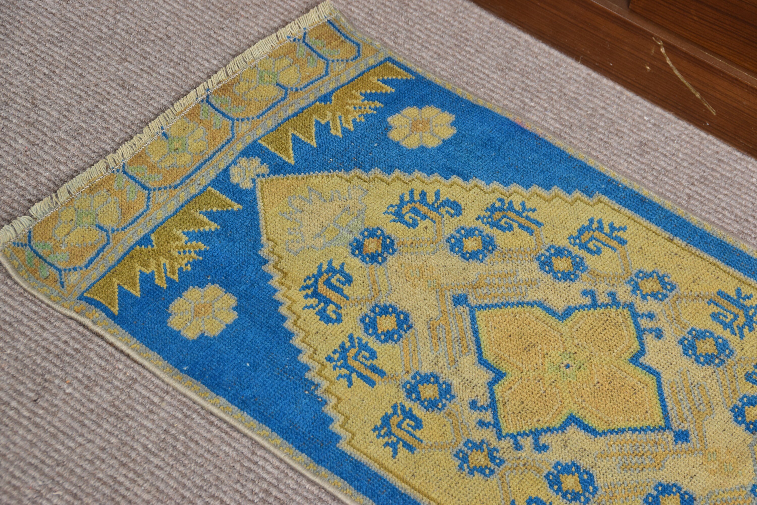 Rugs for Kitchen, 1.6x3 ft Small Rug, Kitchen Rug, Nursery Rug, Yellow Anatolian Rug, Vintage Rug, Turkish Rugs, Antique Rug, Bedroom Rugs