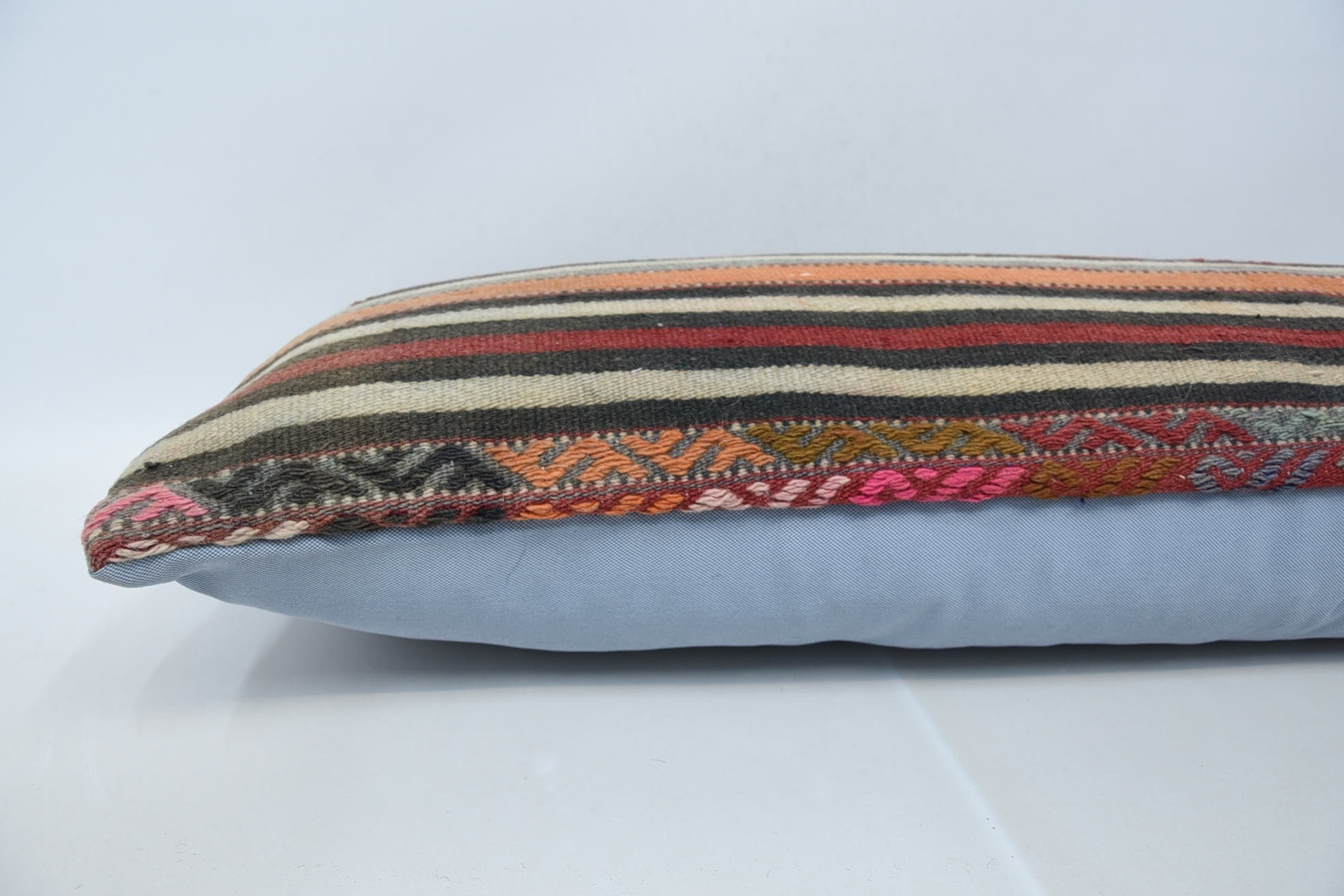 Outdoor Throw Cushion Cover, Vintage Kilim Pillow, Home Decor Pillow, Kilim Pillow, Designer Throw Cushion Case, 16"x48" Red Cushion Case