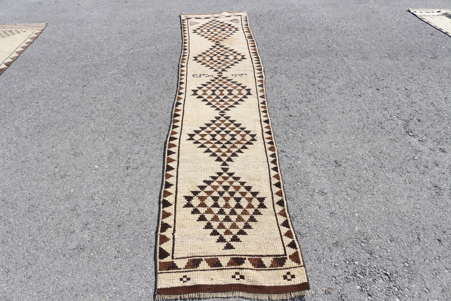 Hallway Rug, Rugs for Kitchen, Vintage Rug, Antique Rug, Turkish Rug, Dorm Rug, 2x10.7 ft Runner Rugs, Beige Moroccan Rug, Cool Rug