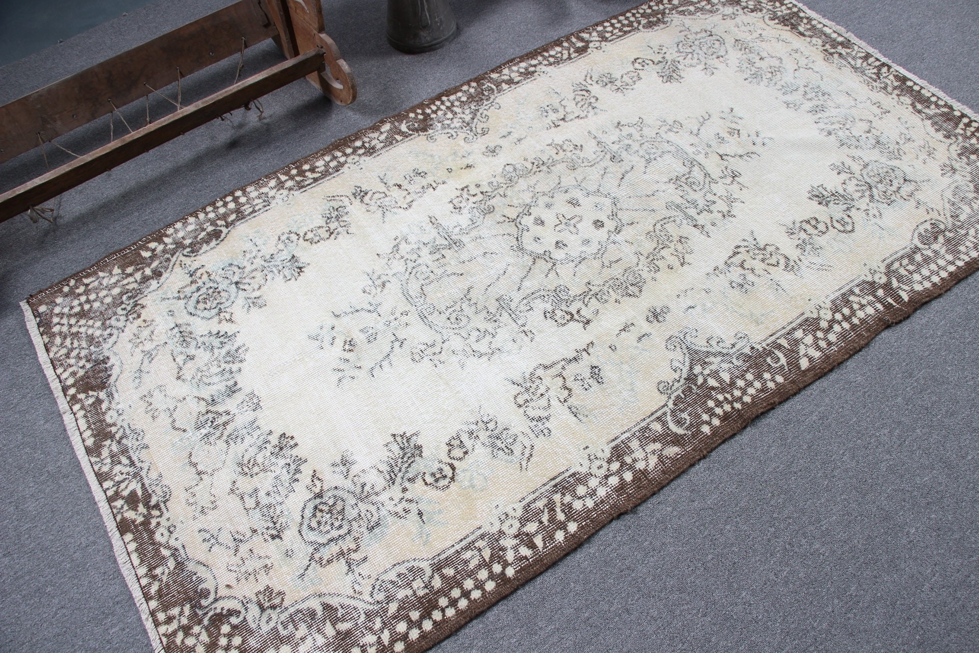 3.8x6.9 ft Area Rug, Rugs for Bedroom, Turkish Rugs, Beige Bedroom Rug, Bedroom Rugs, Boho Area Rug Rugs, Wool Rugs, Vintage Rug, Floor Rug