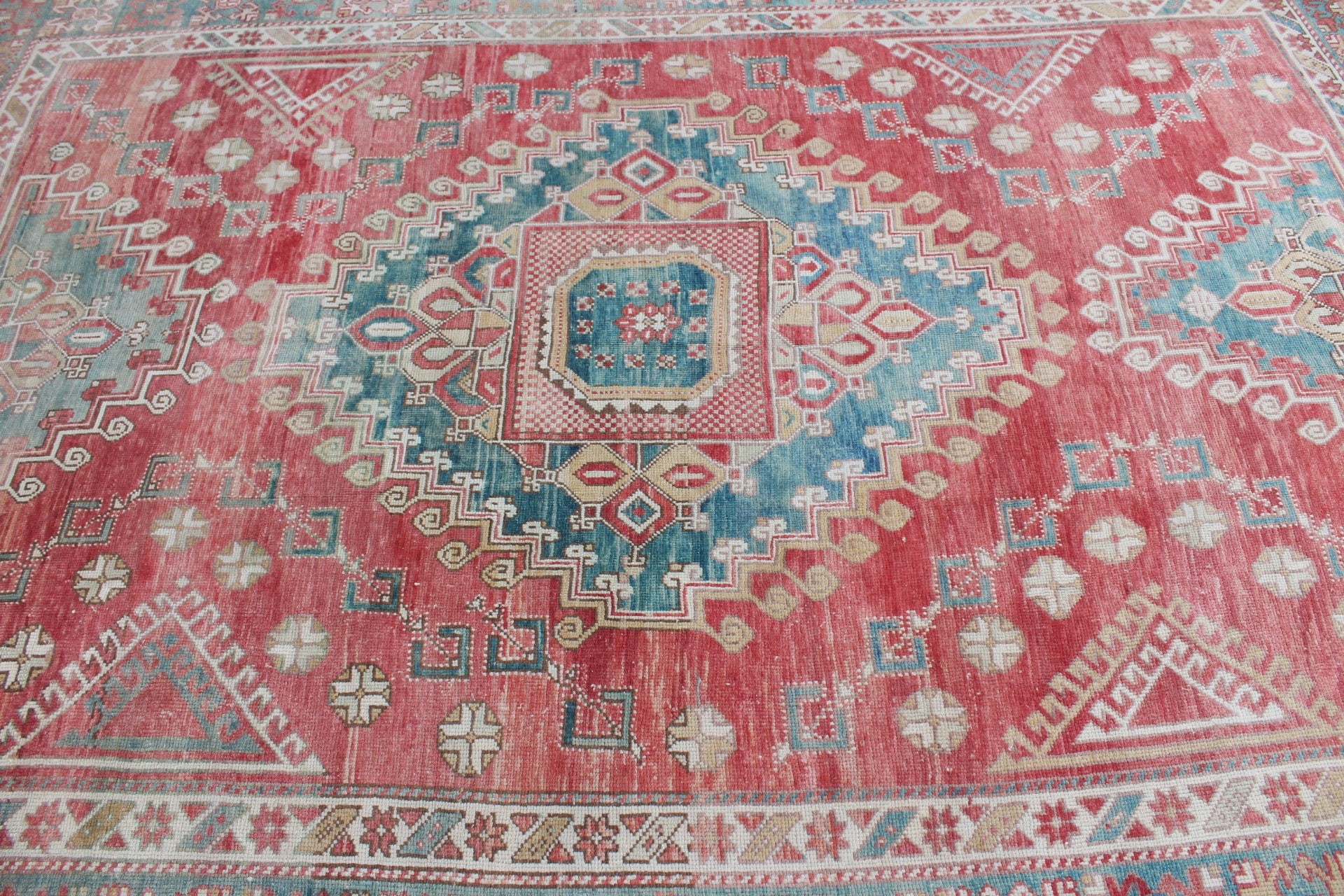 Salon Rug, Wool Rugs, Office Rug, Bedroom Rugs, Turkish Rugs, Vintage Rugs, 6.8x9.6 ft Large Rug, Dining Room Rugs, Red Home Decor Rug