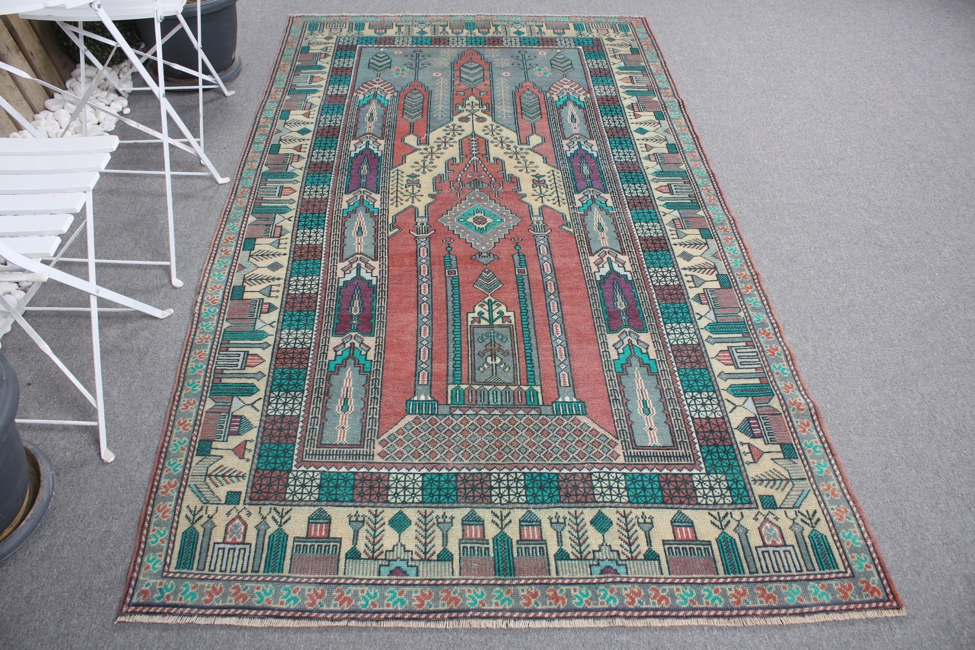 Düğün Halıları, Yatak Odası Halıları, Yeşil 4.5x7.9 ft Alan Halıları, Vintage Halı, Türk Halısı, Mutfak Halısı, Yatak Odası Halıları