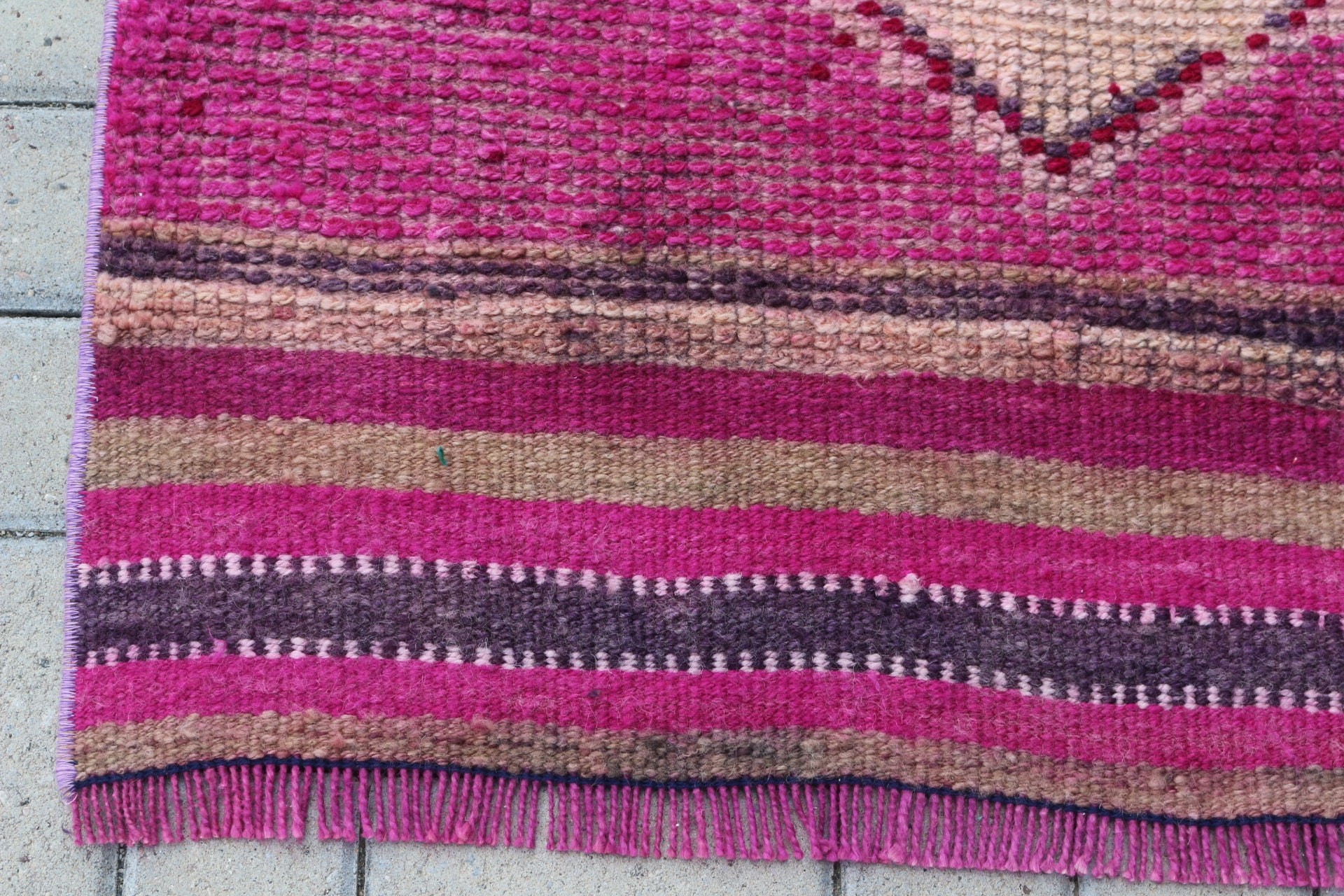 Stair Rug, Bedroom Rugs, Pink Wool Rug, 2.8x11 ft Runner Rugs, Vintage Rug, Rugs for Runner, Turkish Rug, Oriental Rug, Hallway Rugs