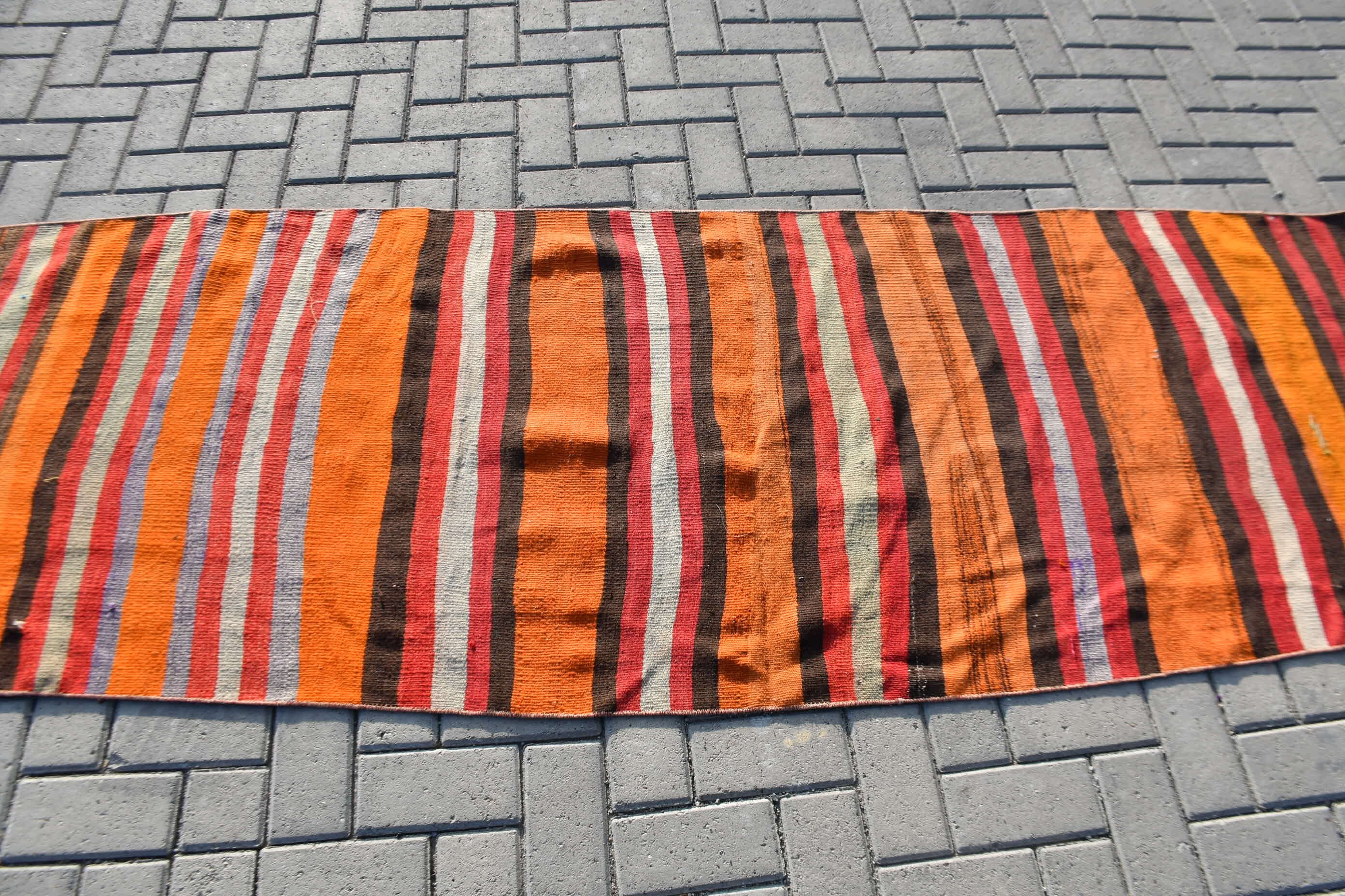 Havalı Halı, Antika Halılar, Vintage Halı, Merdiven Halıları, Turuncu Oryantal Halı, Türk Halısı, Koridor Halıları, 2.8x8 ft Runner Halısı, Yurt Halıları, Kilim