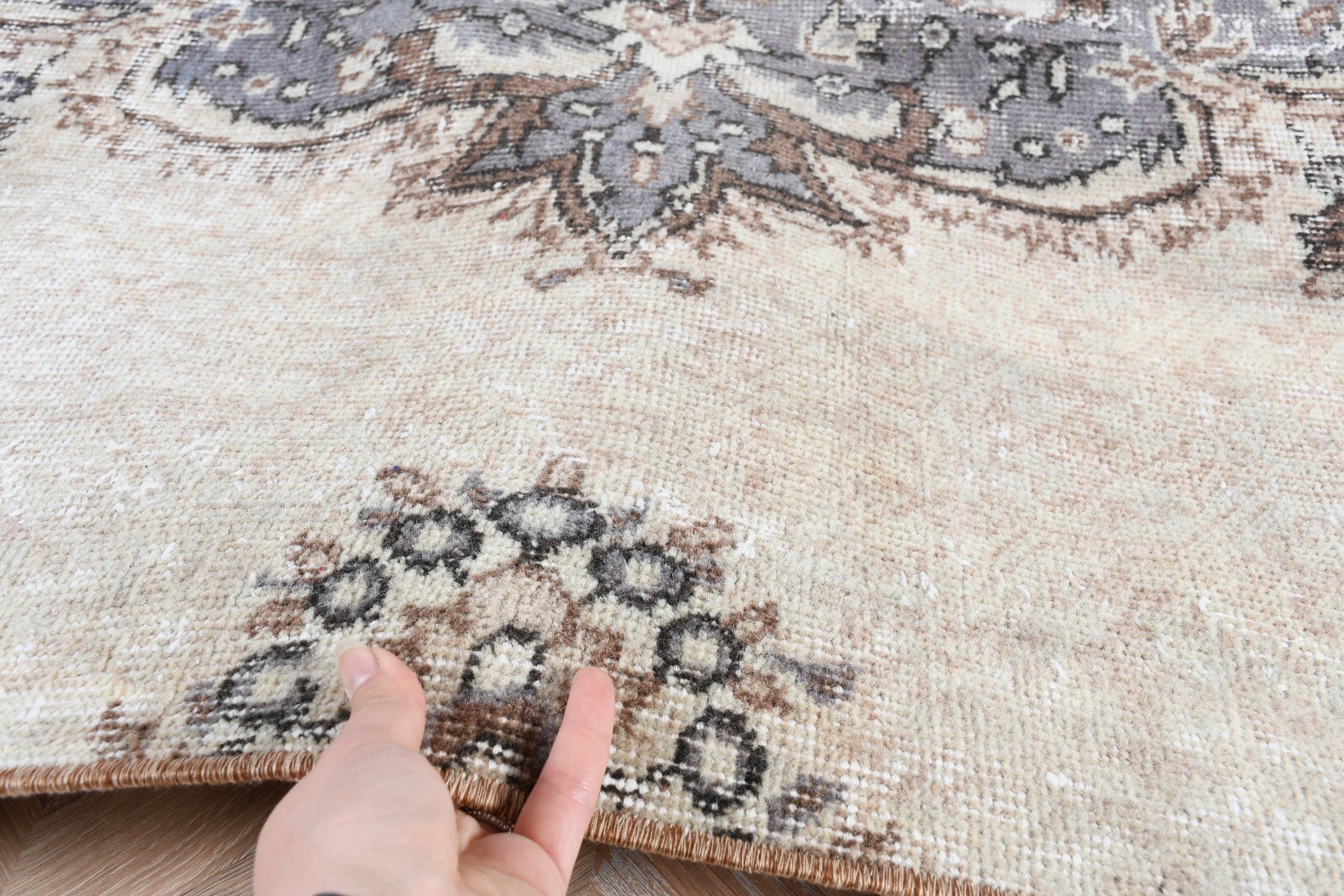 5.3x8.7 ft Large Rug, Flatweave Rugs, Large Oushak Rugs, Dining Room Rug, Beige Oriental Rug, Turkish Rugs, Wool Rugs, Vintage Rugs