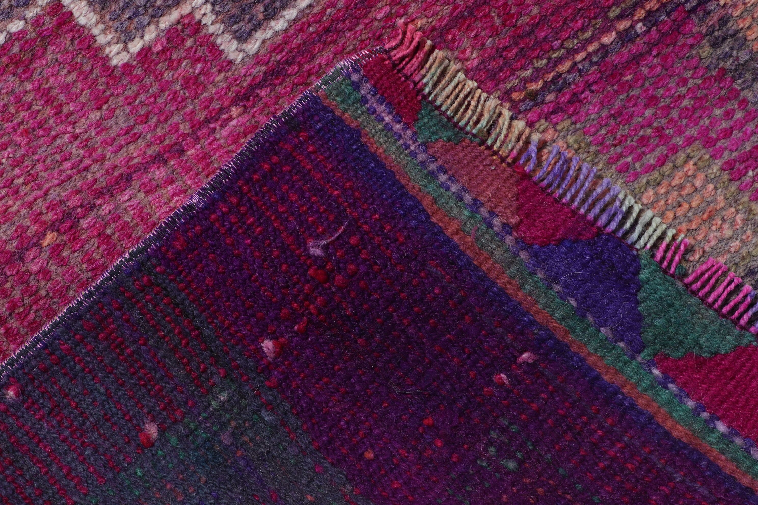 Nomadic Rugs, Vintage Rug, Purple Antique Rug, 2.7x9.6 ft Runner Rug, Rugs for Stair, Turkish Rug, Kitchen Rug, Floor Rug