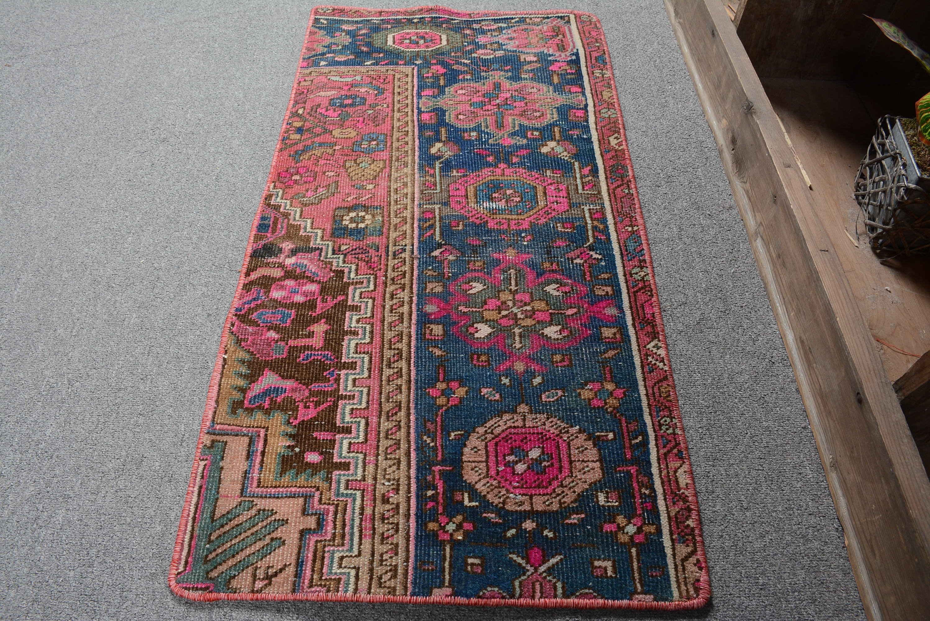 Fas Halısı, 1.4x2.9 ft Küçük Halı, Duvara Asılı Halı, Kırmızı Yer Halısı, Araba Paspas Halısı, Türk Halıları, Oryantal Halı, Vintage Halılar, Eski Halı