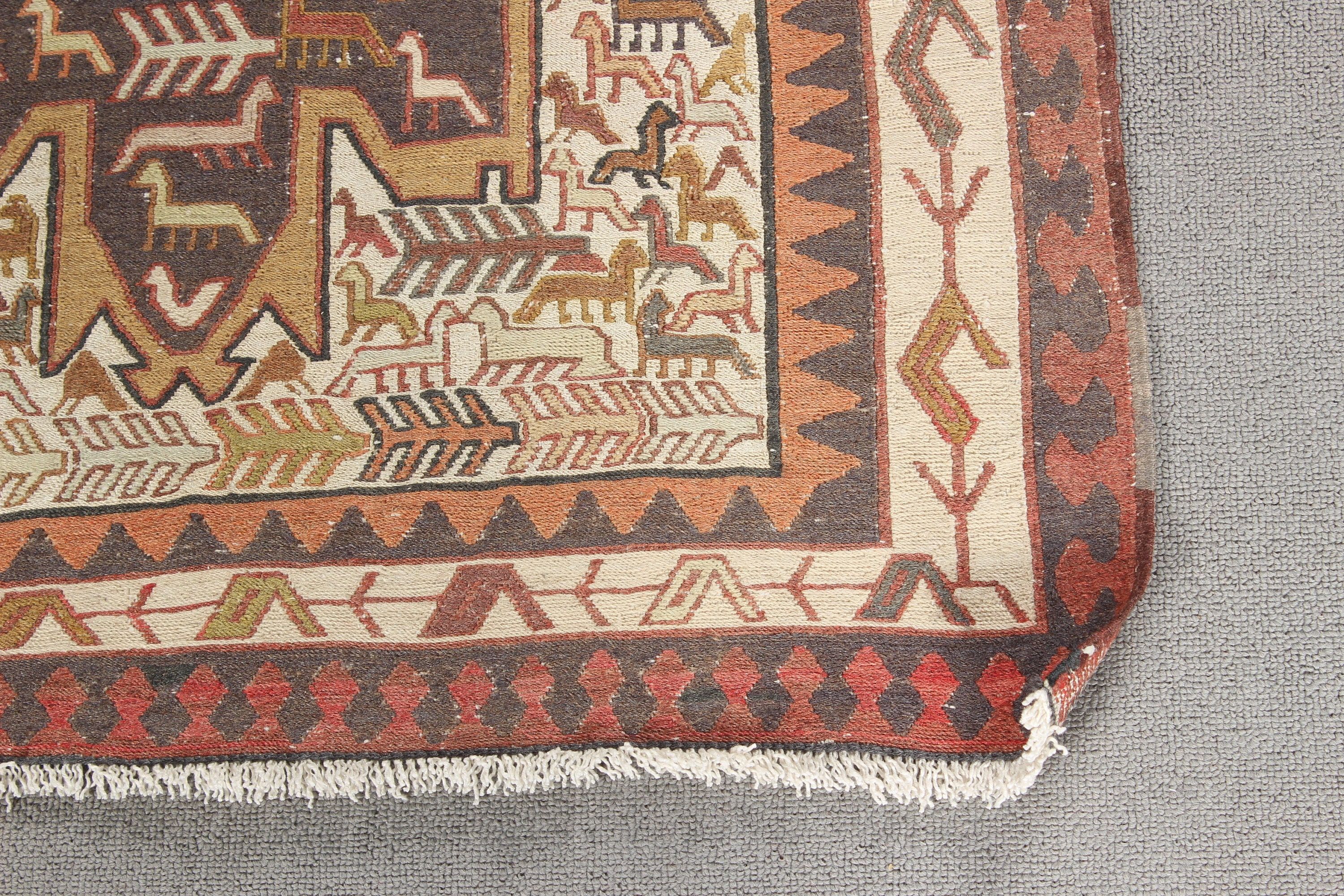 Küçük Alan Halısı, Giriş Halısı, Düz Dokuma Halılar, Vintage Halı, Türk Halısı, Kilim, Bej 2.5x3 ft Küçük Halı, El Dokuma Halı