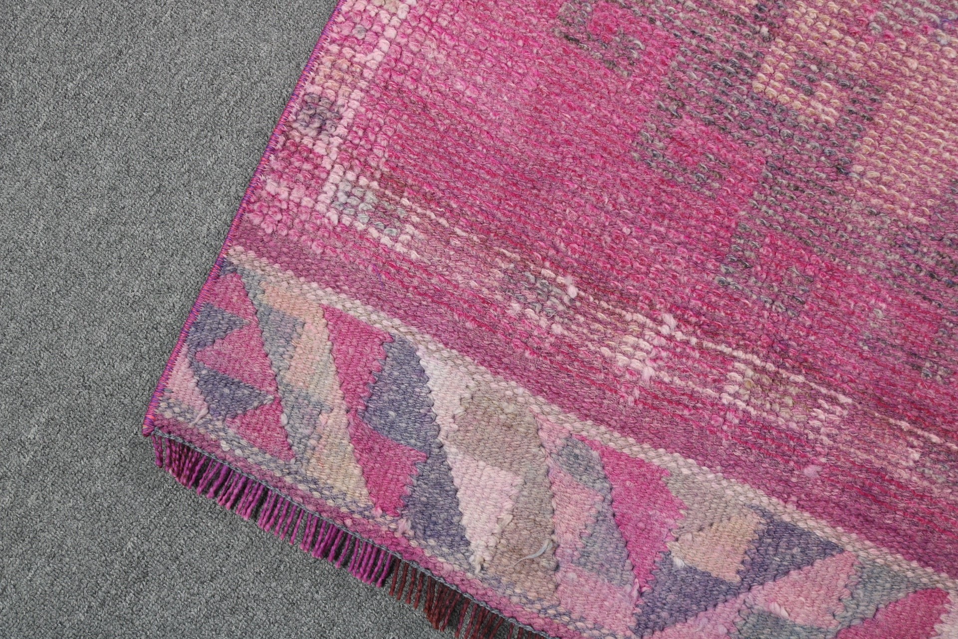 Pembe Lüks Halılar, Ev Dekorasyonu Halısı, 2.6x11.1 ft Runner Halısı, Türk Halısı, Koridor Halıları, Boho Halısı, Koridor Halısı, Vintage Halı