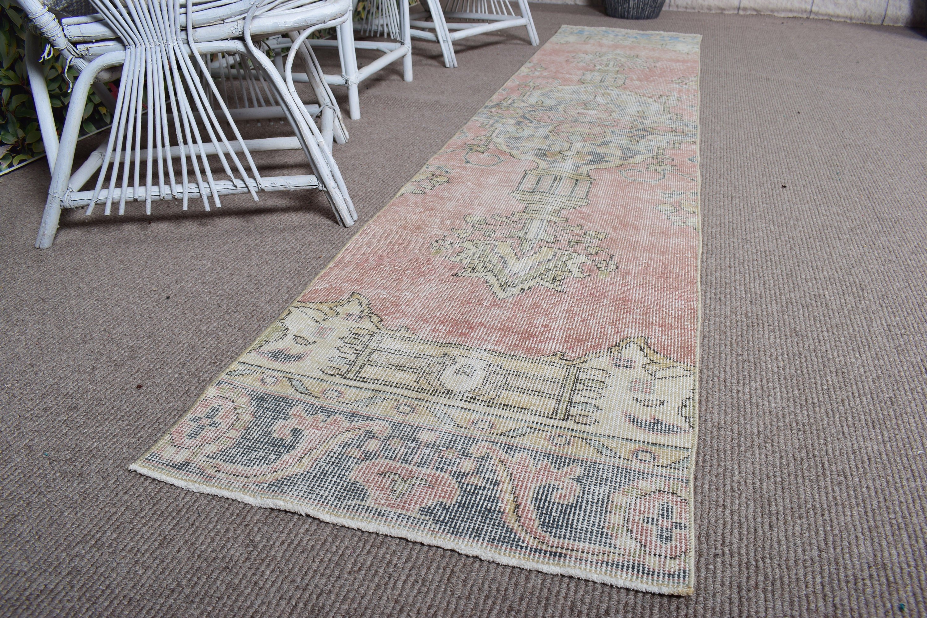 Anatolian Rugs, Office Rug, 2x10 ft Runner Rug, Red Geometric Rugs, Hallway Rugs, Home Decor Rug, Corridor Rugs, Vintage Rugs, Turkish Rugs