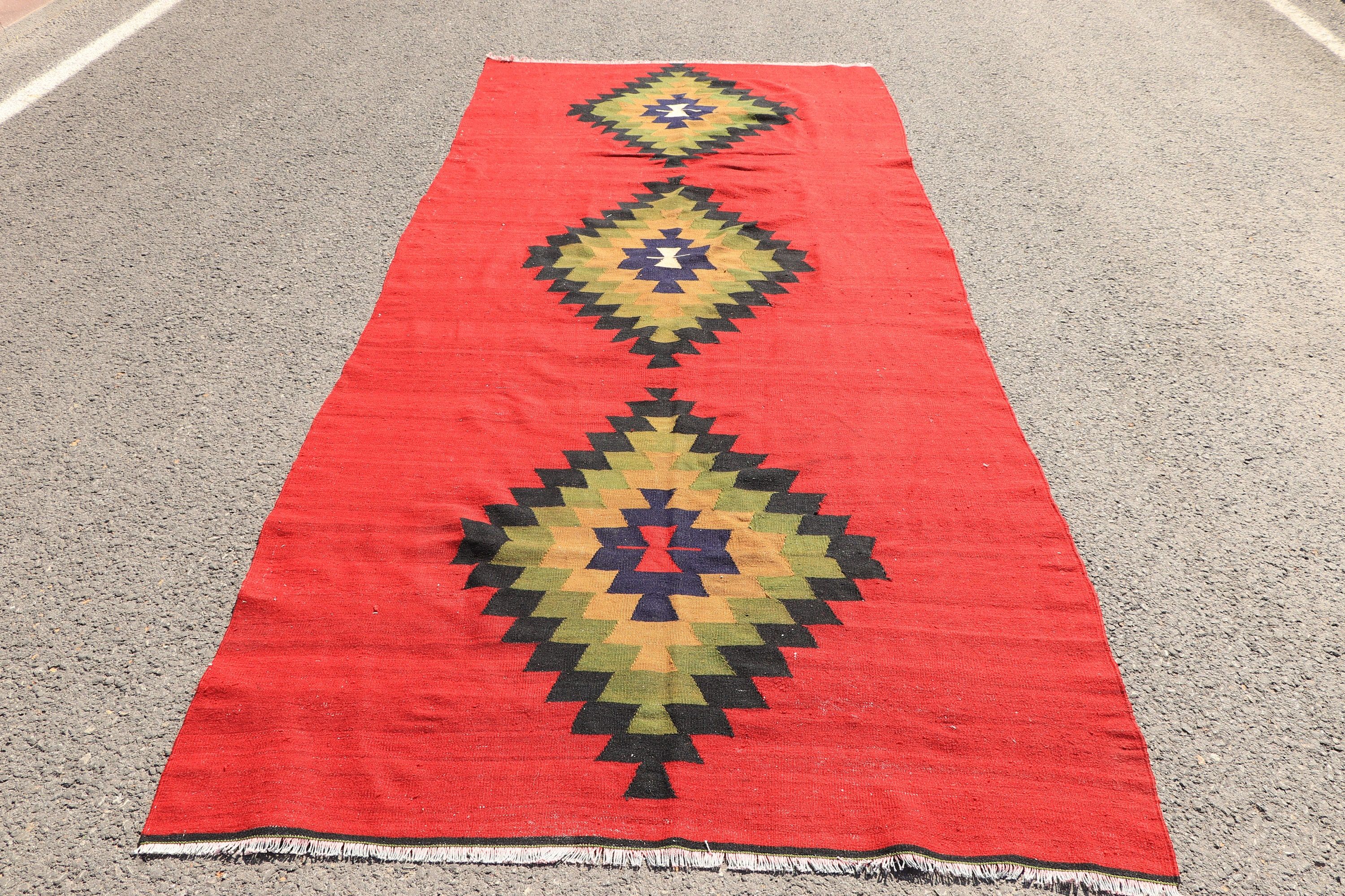 Yatak odası Kilim, Yatak odası Kilim, 154x360 cm Salon Kilim, Salon Kilim, Antik Kilim, Kırmızı Oryantal Kilim, Türk Kilim