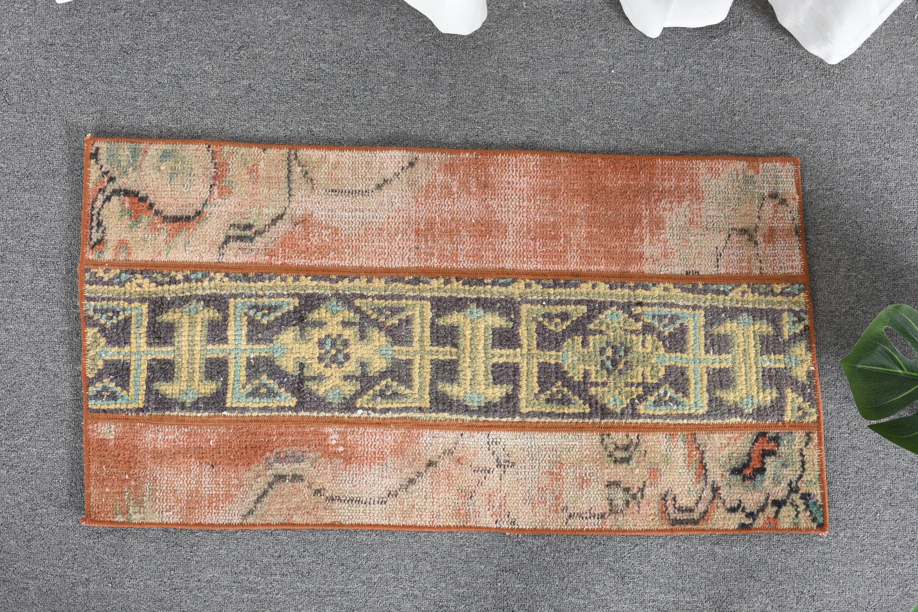 Bedroom Rug, Brown Moroccan Rug, Rugs for Bath, Wall Hanging Rug, Turkish Rug, 1.5x2.9 ft Small Rug, Antique Rugs, Entry Rugs, Vintage Rug