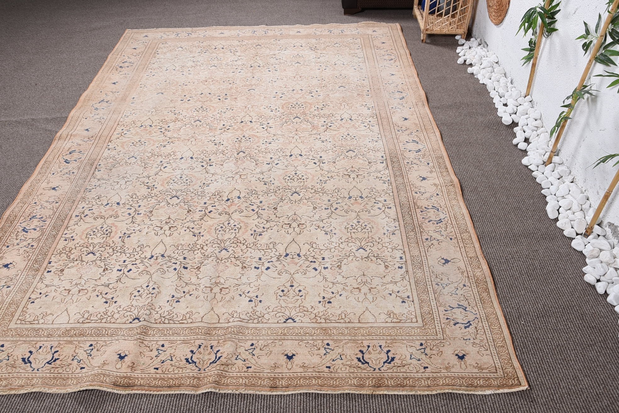 Living Room Rug, 6.4x9.3 ft Large Rug, Bedroom Rug, Rugs for Dining Room, Cute Rug, Anatolian Rug, Turkish Rugs, Antique Rug, Vintage Rugs